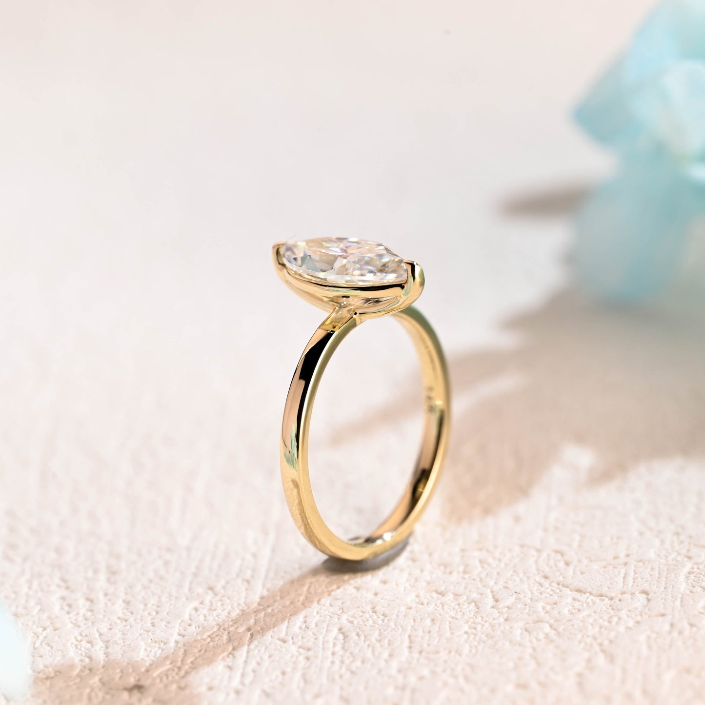 CausYou Marquise cut moissanite engagement ring CausYou Solid Gold Marquise Cut Moissanite Engagement Ring, Promise Ring, Proposal Ring, Gift for Woman, Wife