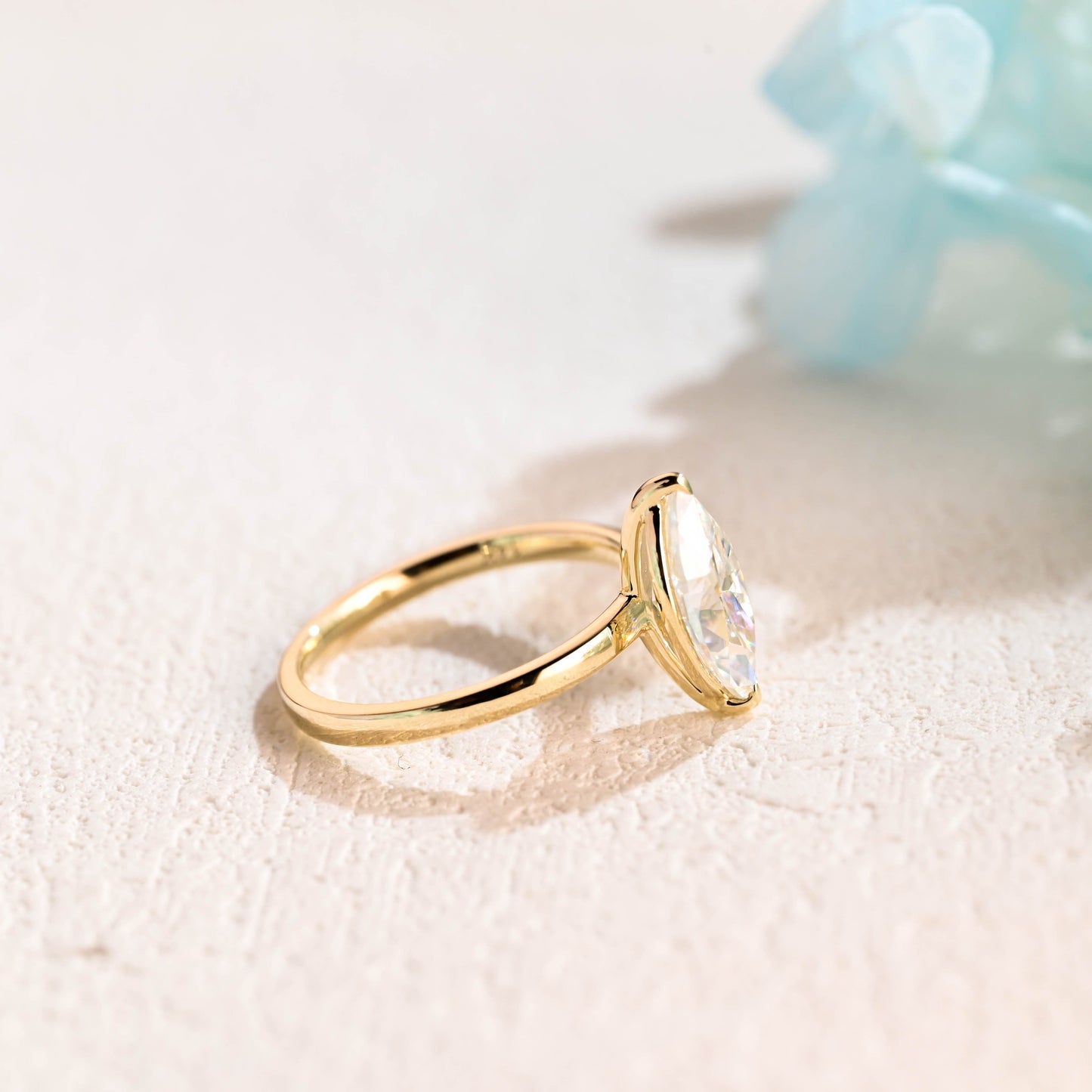 CausYou Marquise cut moissanite engagement ring CausYou Solid Gold Marquise Cut Moissanite Engagement Ring, Promise Ring, Proposal Ring, Gift for Woman, Wife