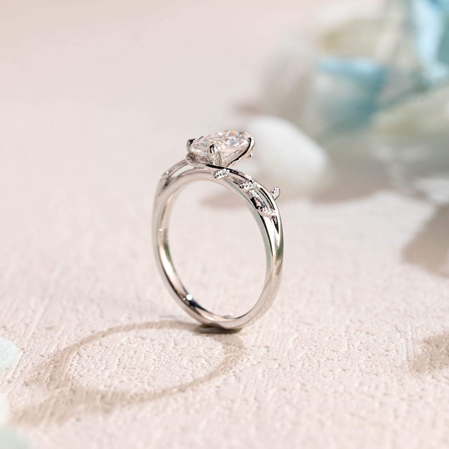 CausYou Marquise cut moissanite engagement ring CausYou Solid Gold Marquise Cut Moissanite Engagement Ring, Solitaire Vintage Promise Ring Proposal Ring, Gift for Women Wife