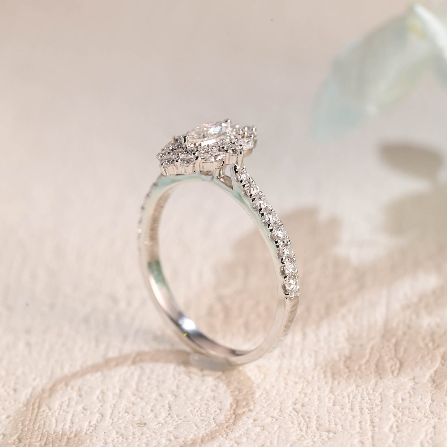 CausYou Marquise cut moissanite engagement ring CausYou Solid Gold Marquise Cut Moissanite Engagement Ring, Vintage Style Wedding Ring Promise Ring for Women Wife