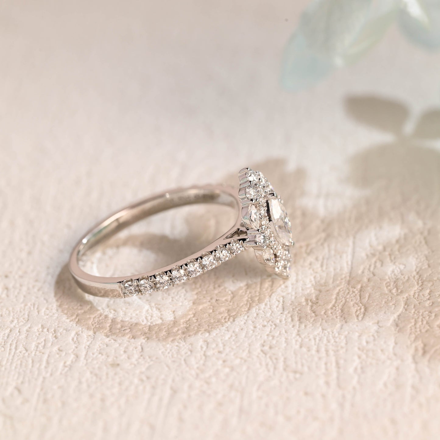 CausYou Marquise cut moissanite engagement ring CausYou Solid Gold Marquise Cut Moissanite Engagement Ring, Vintage Style Wedding Ring Promise Ring for Women Wife