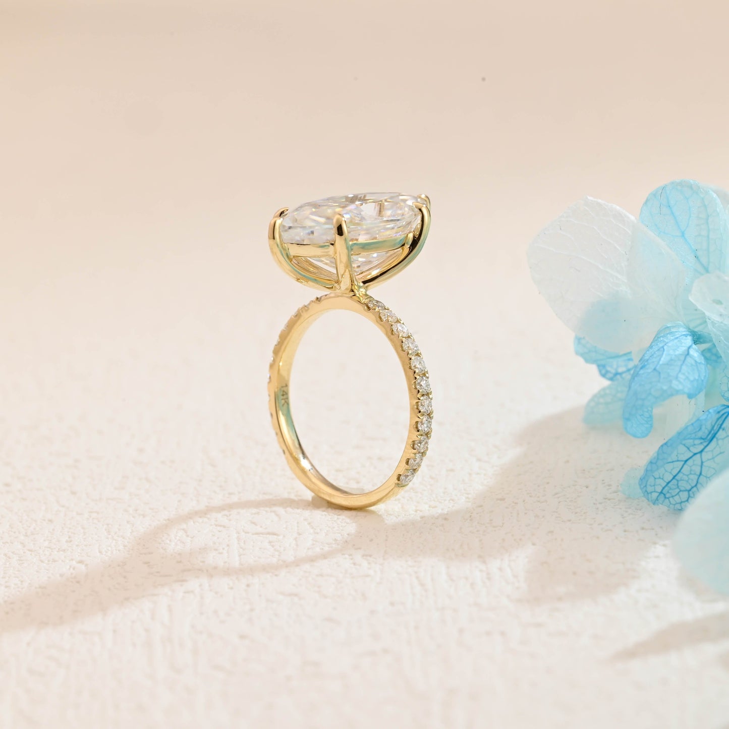 CausYou Marquise cut moissanite engagement ring Solid Gold Crushed Ice Marquise Cut Moissanite Engagement Ring, Promise Ring, Gift for Women Wife