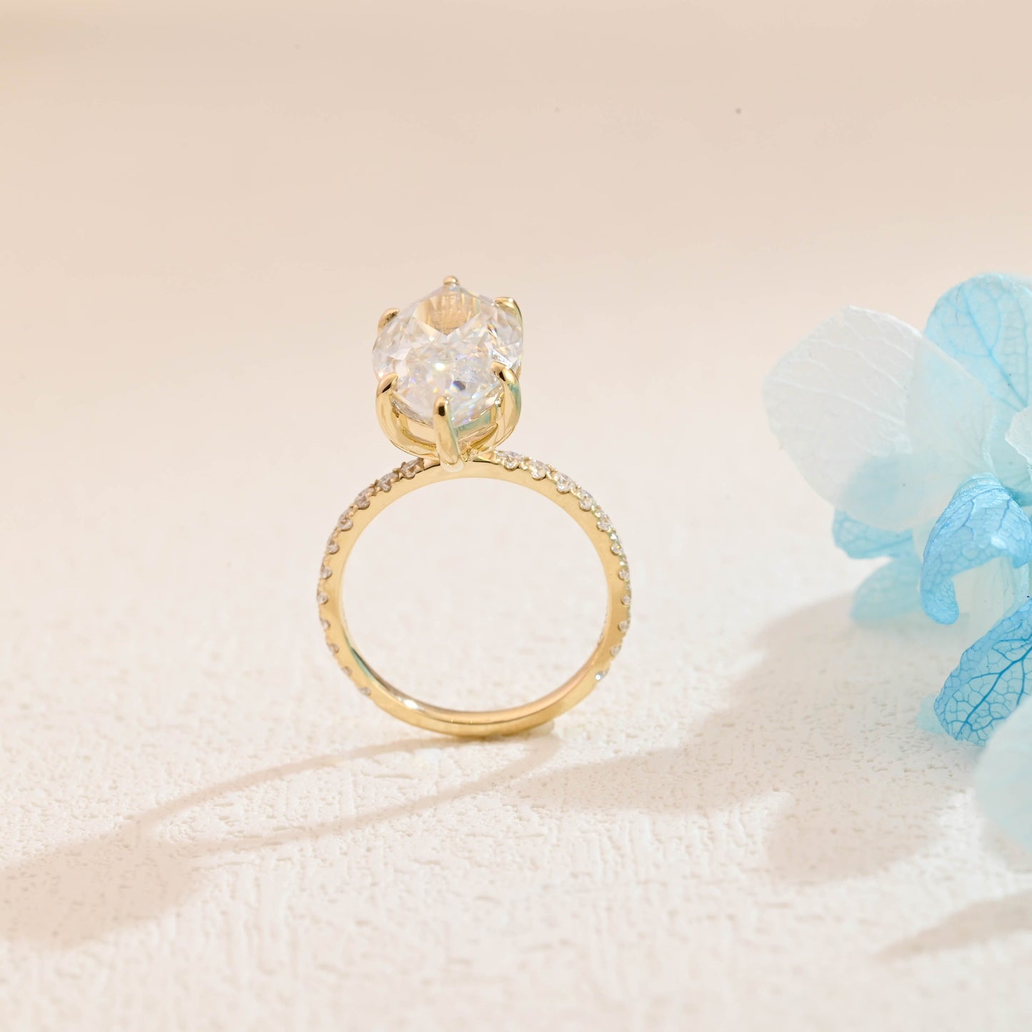 CausYou Marquise cut moissanite engagement ring Solid Gold Crushed Ice Marquise Cut Moissanite Engagement Ring, Promise Ring, Gift for Women Wife