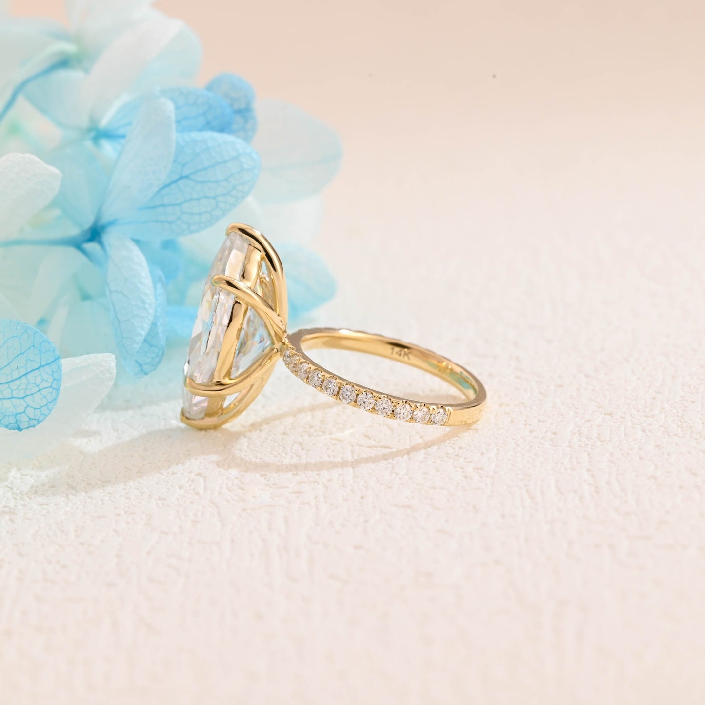 CausYou Marquise cut moissanite engagement ring Solid Gold Crushed Ice Marquise Cut Moissanite Engagement Ring, Promise Ring, Gift for Women Wife