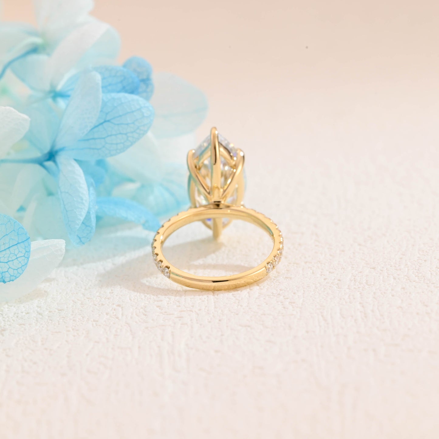 CausYou Marquise cut moissanite engagement ring Solid Gold Crushed Ice Marquise Cut Moissanite Engagement Ring, Promise Ring, Gift for Women Wife