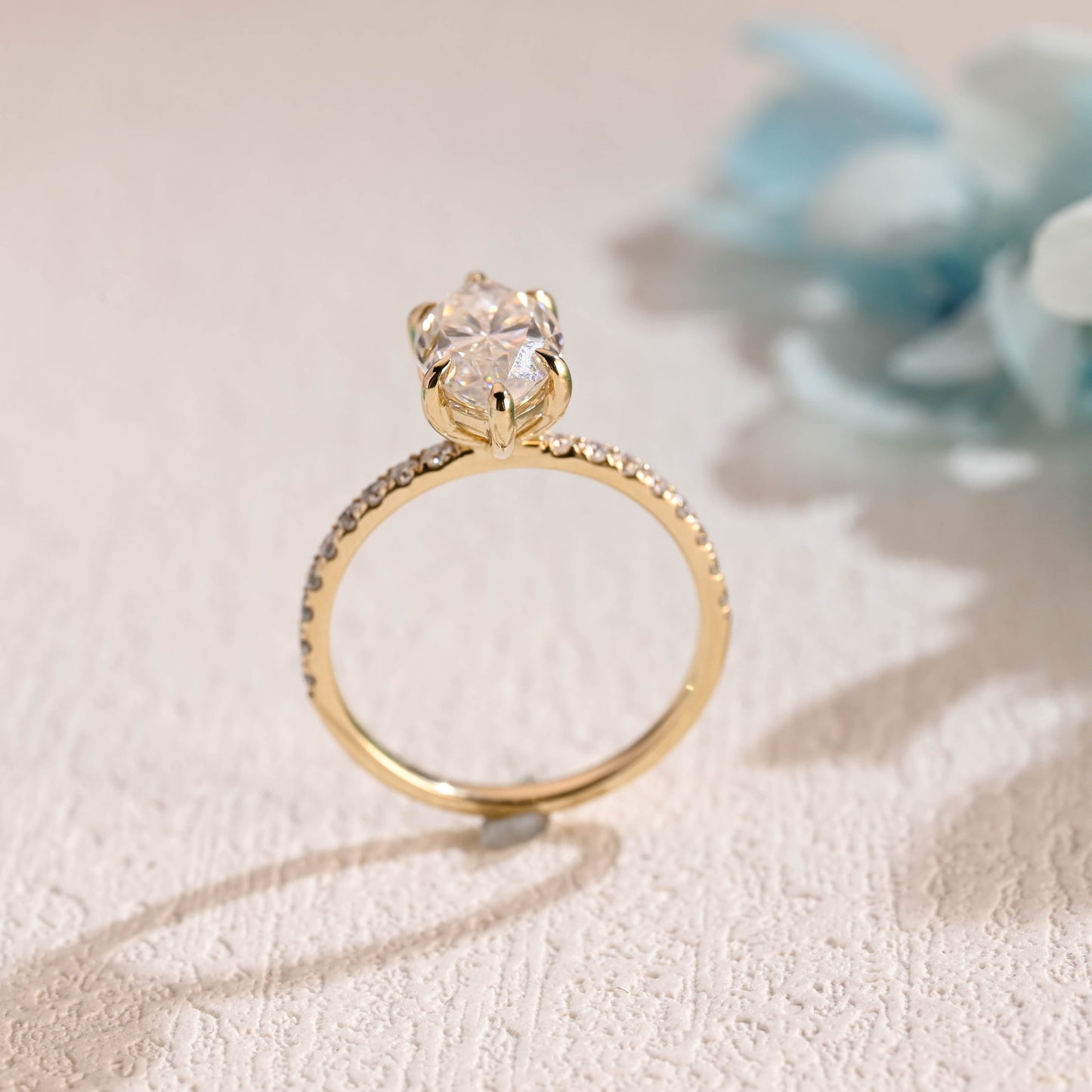CausYou Marquise cut moissanite engagement ring Solid Gold Marquise Cut Moissanite Engagement Ring, Paved Promise Ring, Proposal Ring, Gift for Women Wife