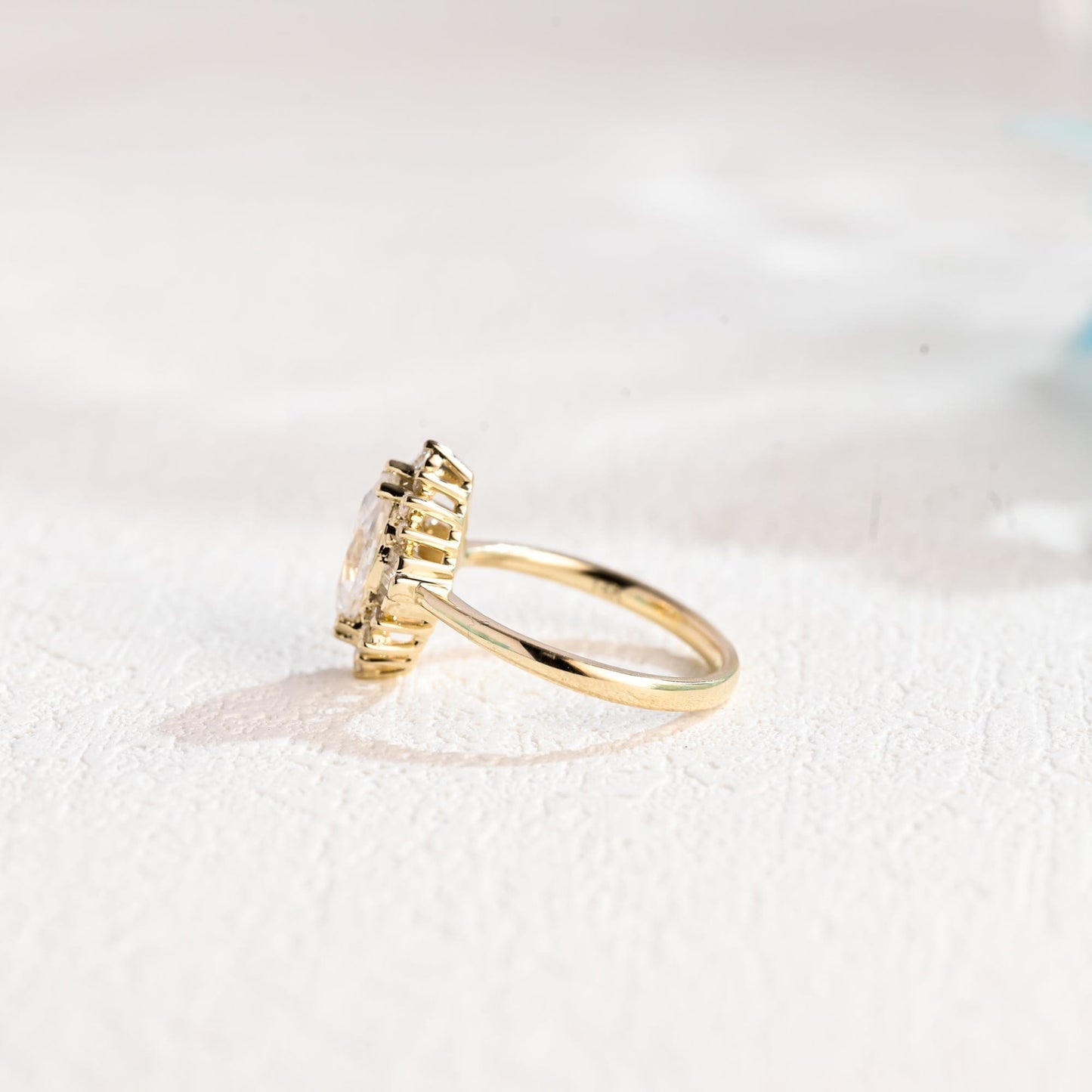 CausYou Marquise cut moissanite engagement ring Solid Gold Marquise Cut Moissanite Engagement Ring, Promise Ring, Proposal Ring for Women Wife