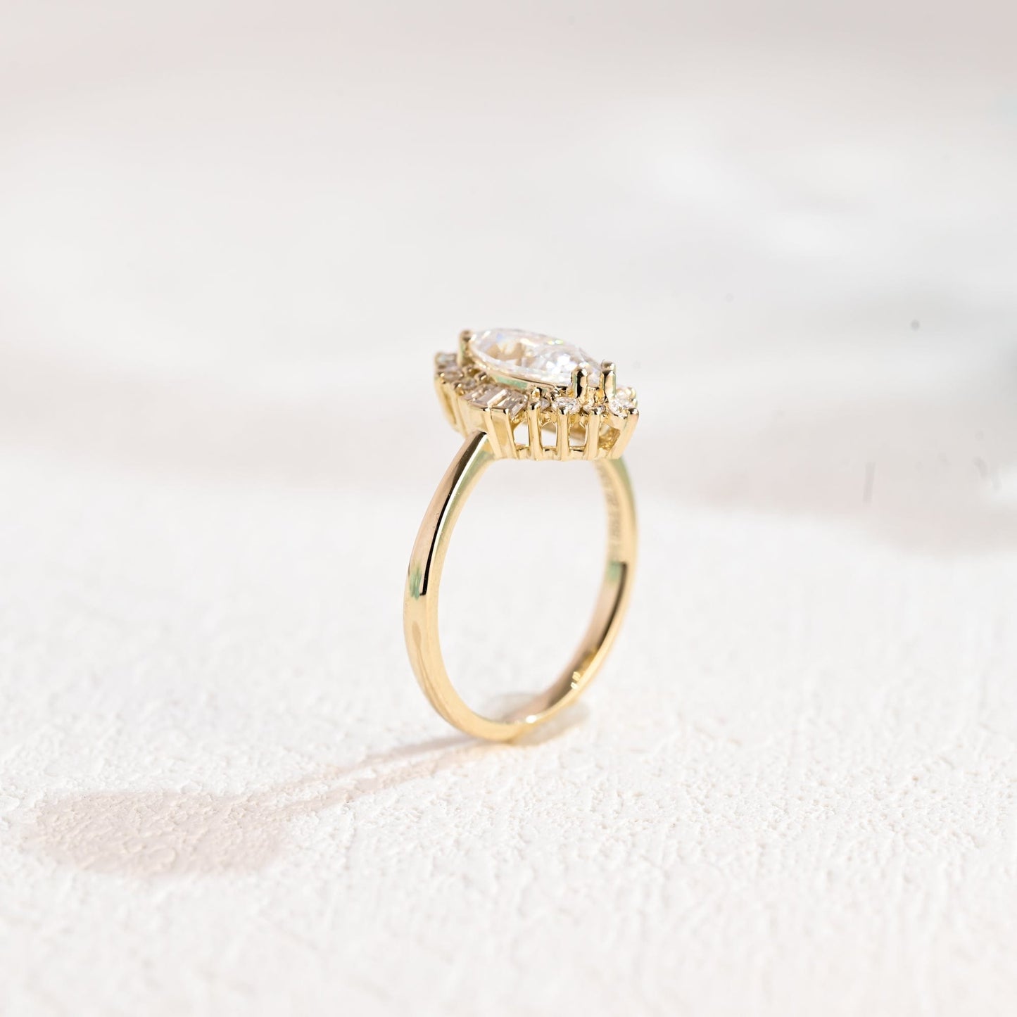 CausYou Marquise cut moissanite engagement ring Solid Gold Marquise Cut Moissanite Engagement Ring, Promise Ring, Proposal Ring for Women Wife