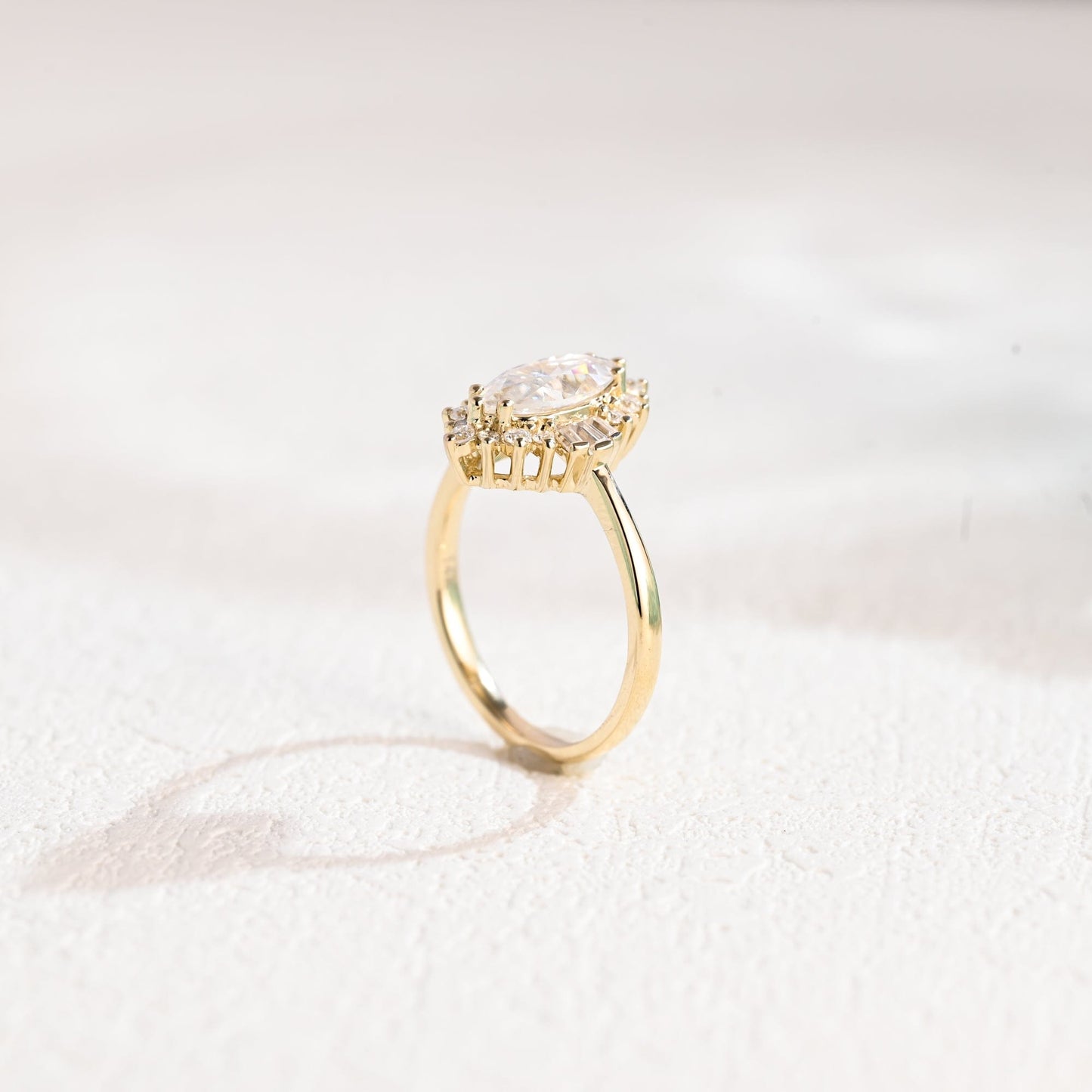 CausYou Marquise cut moissanite engagement ring Solid Gold Marquise Cut Moissanite Engagement Ring, Promise Ring, Proposal Ring for Women Wife