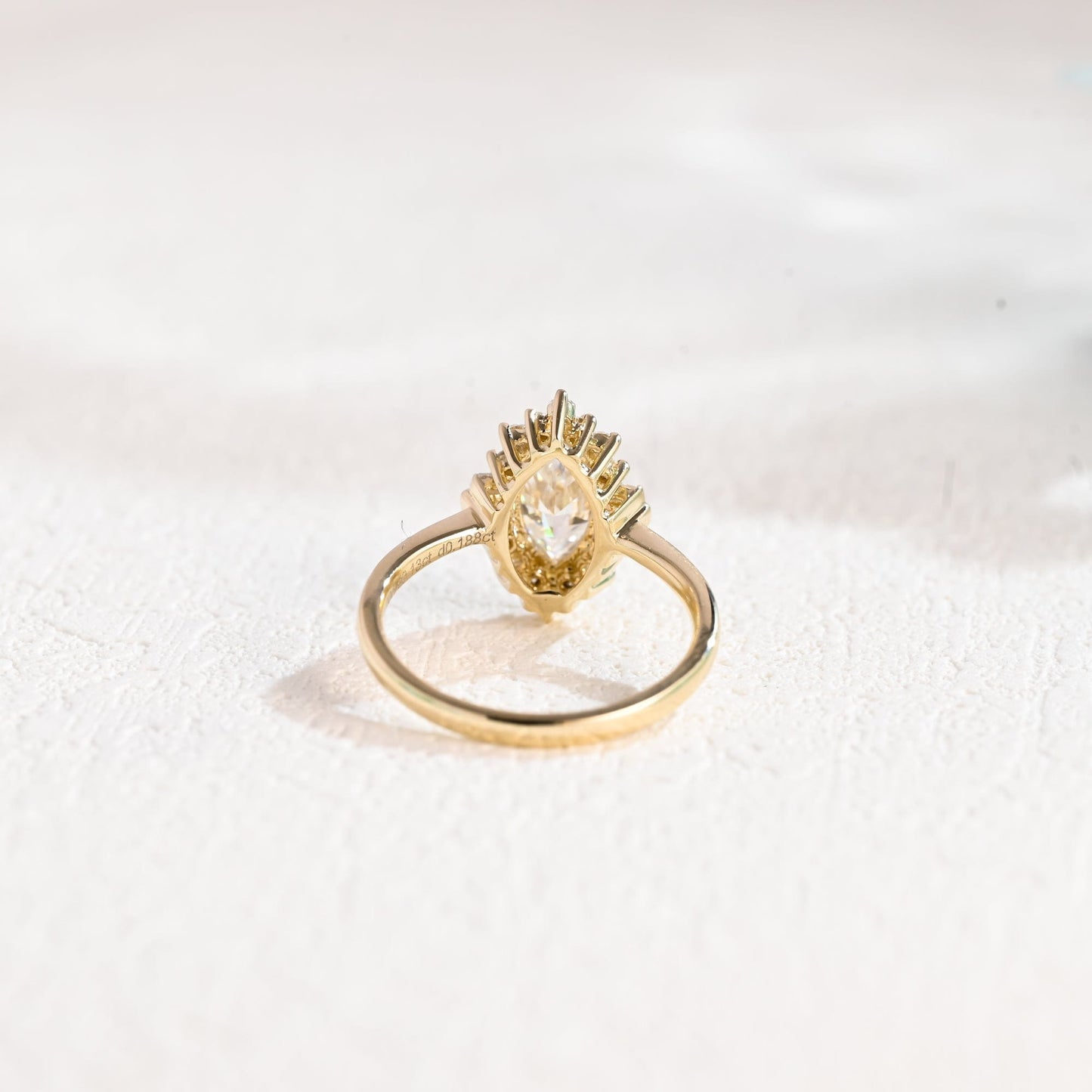 CausYou Marquise cut moissanite engagement ring Solid Gold Marquise Cut Moissanite Engagement Ring, Promise Ring, Proposal Ring for Women Wife