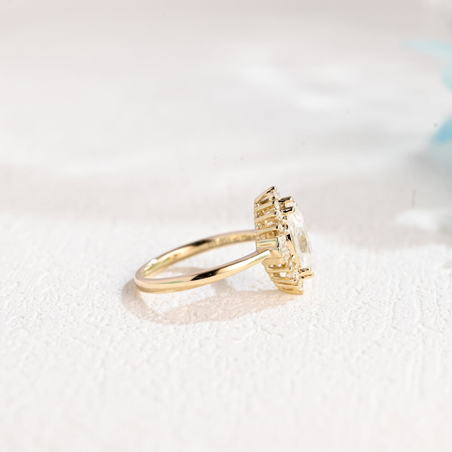 CausYou Marquise cut moissanite engagement ring Solid Gold Marquise Cut Moissanite Engagement Ring, Promise Ring, Proposal Ring for Women Wife