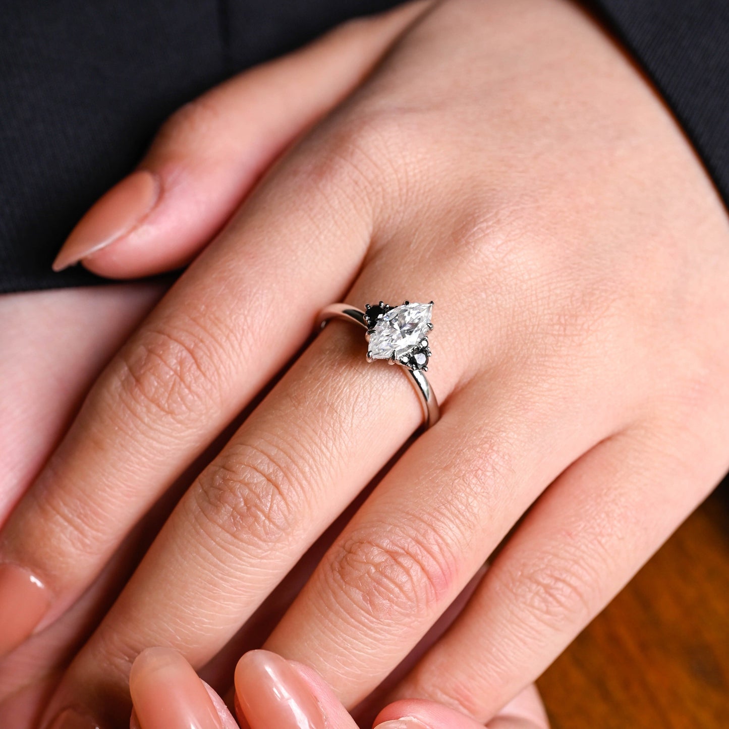 CausYou Marquise cut moissanite engagement ring Solid Gold Marquise Cut Moissanite Engagement Ring, Promise Ring, Proposal Ring, Gift for Woman, Wife
