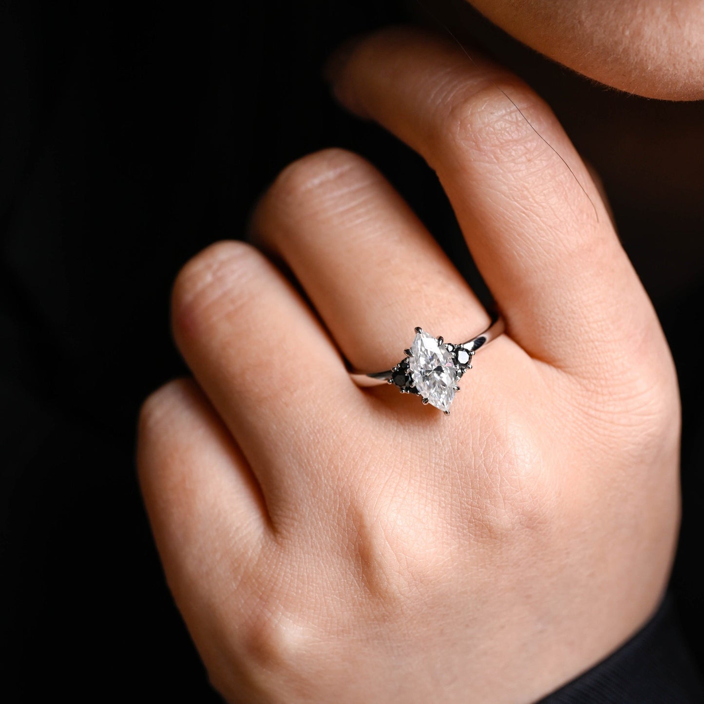 CausYou Marquise cut moissanite engagement ring Solid Gold Marquise Cut Moissanite Engagement Ring, Promise Ring, Proposal Ring, Gift for Woman, Wife