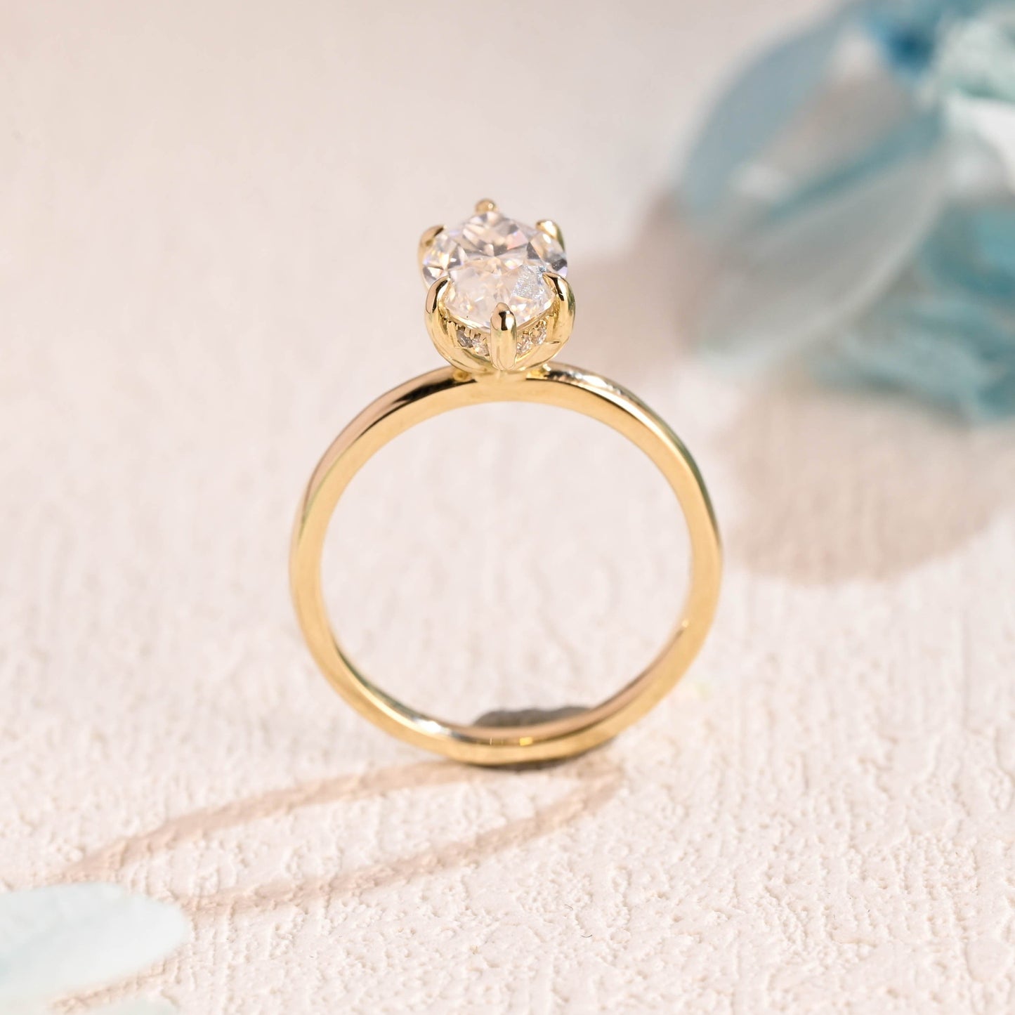 CausYou Marquise cut moissanite engagement ring Solid Gold Marquise Cut Moissanite Engagement Ring, Promise Ring, Proposal Ring, Gift for Women Wife