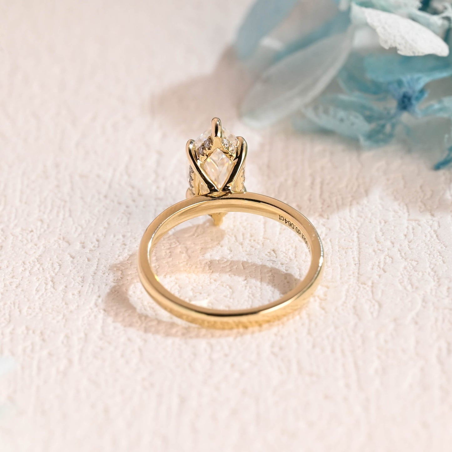CausYou Marquise cut moissanite engagement ring Solid Gold Marquise Cut Moissanite Engagement Ring, Promise Ring, Proposal Ring, Gift for Women Wife
