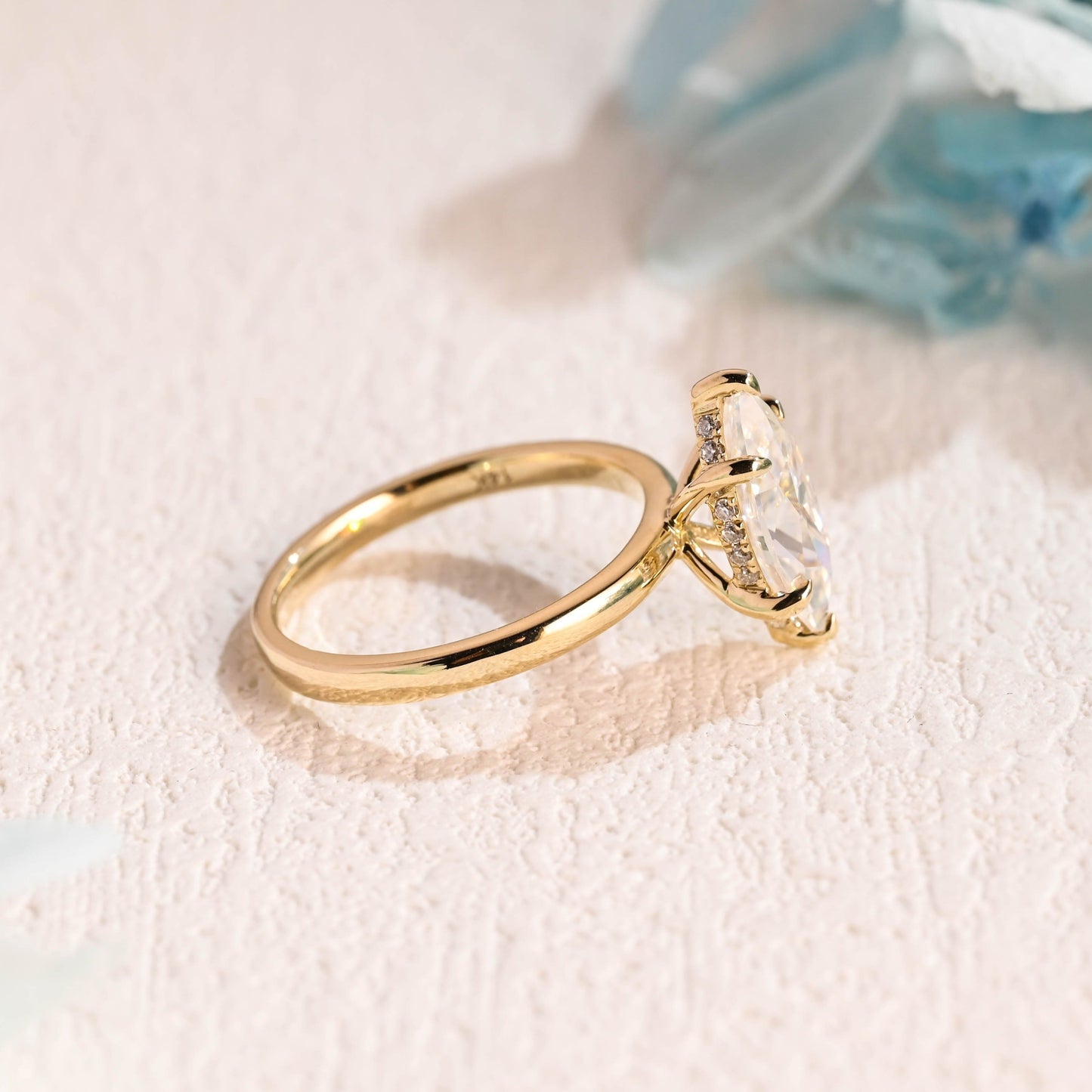 CausYou Marquise cut moissanite engagement ring Solid Gold Marquise Cut Moissanite Engagement Ring, Promise Ring, Proposal Ring, Gift for Women Wife
