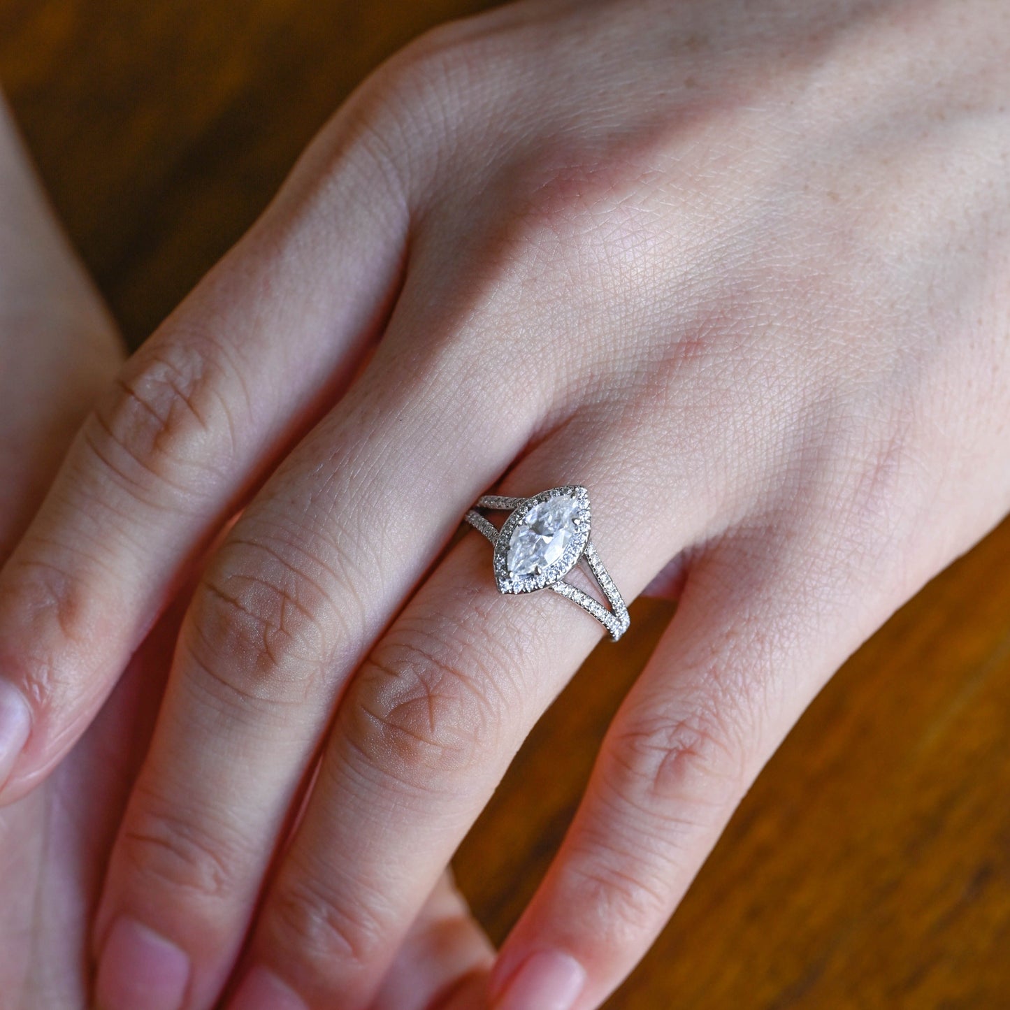 CausYou Marquise cut moissanite engagement ring Solid Gold Marquise Cut Moissanite Engagement Ring, Promise Ring, Proposal Ring, Gift for Women Wife