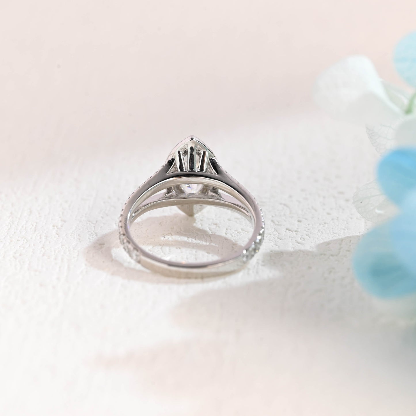 CausYou Marquise cut moissanite engagement ring Solid Gold Marquise Cut Moissanite Engagement Ring, Promise Ring, Proposal Ring, Gift for Women Wife