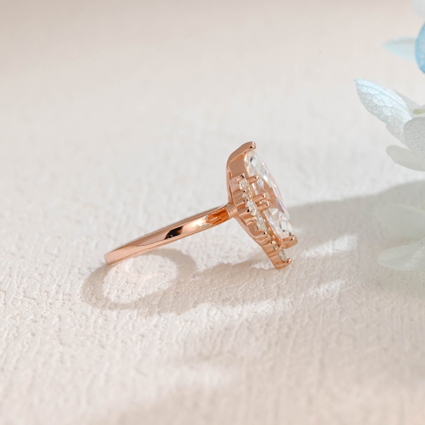 CausYou Marquise cut moissanite engagement ring Solid Gold Marquise Cut Moissanite Engagement Ring, Promise Ring, Proposal Ring, Gift for Women Wife