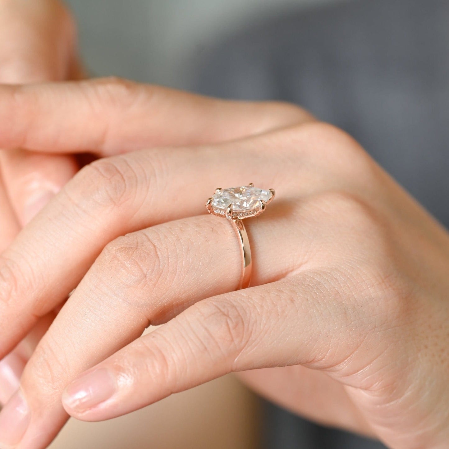 CausYou Marquise cut moissanite engagement ring Solid Gold Marquise Cut Moissanite Engagement Ring, Vintage Promise Ring, Proposal Ring, Gift for Woman, Wife