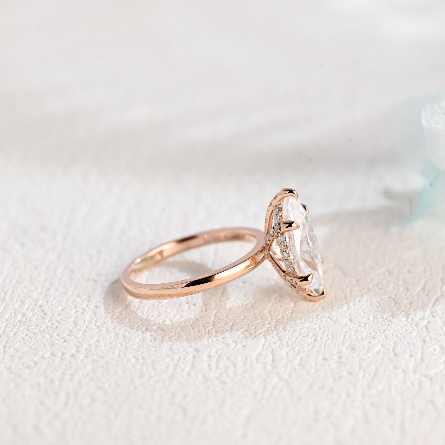 CausYou Marquise cut moissanite engagement ring Solid Gold Marquise Cut Moissanite Engagement Ring, Vintage Promise Ring, Proposal Ring, Gift for Woman, Wife