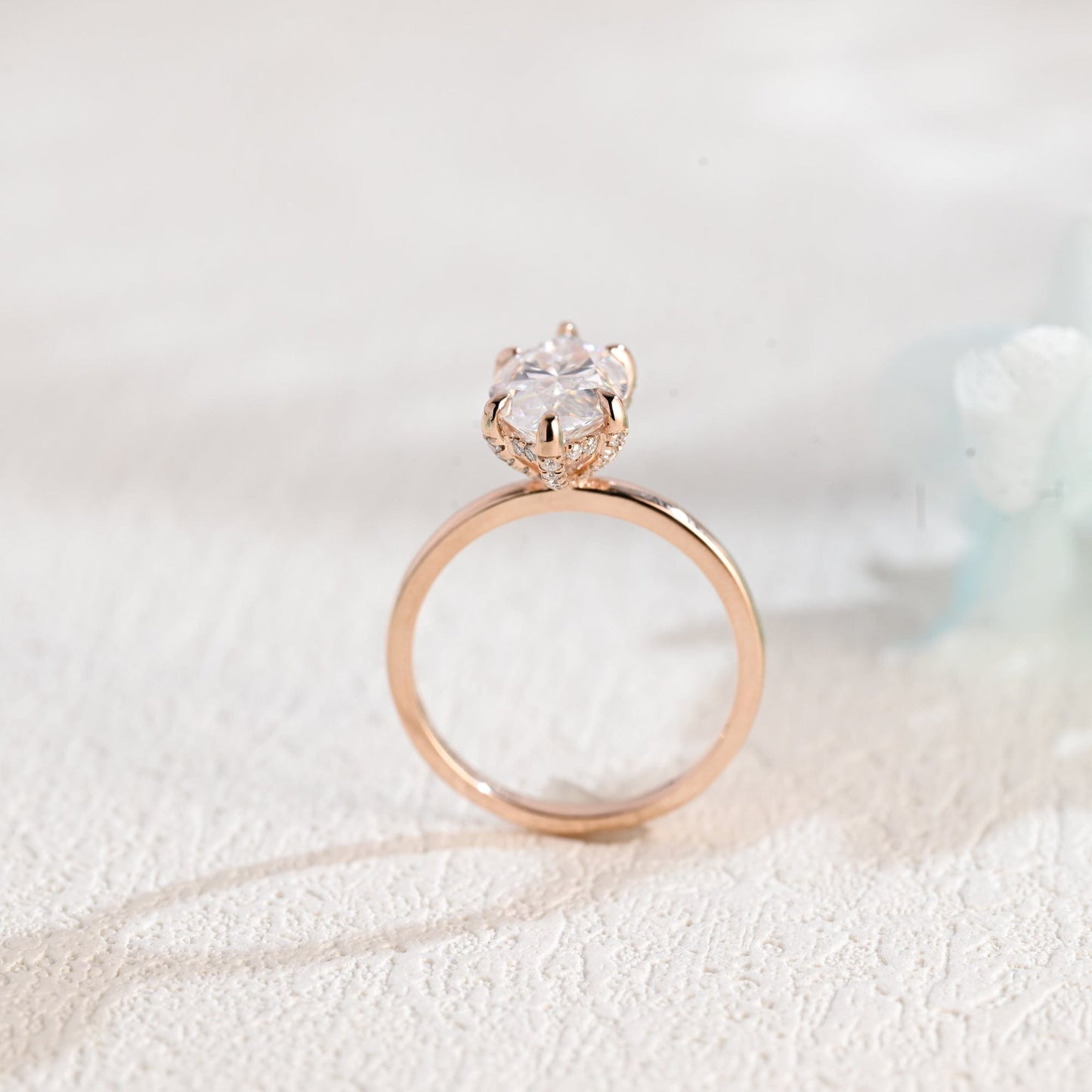 CausYou Marquise cut moissanite engagement ring Solid Gold Marquise Cut Moissanite Engagement Ring, Vintage Promise Ring, Proposal Ring, Gift for Woman, Wife