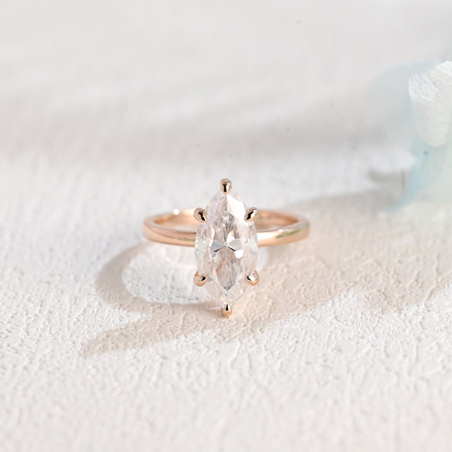 CausYou Marquise cut moissanite engagement ring Solid Gold Marquise Cut Moissanite Engagement Ring, Vintage Promise Ring, Proposal Ring, Gift for Woman, Wife
