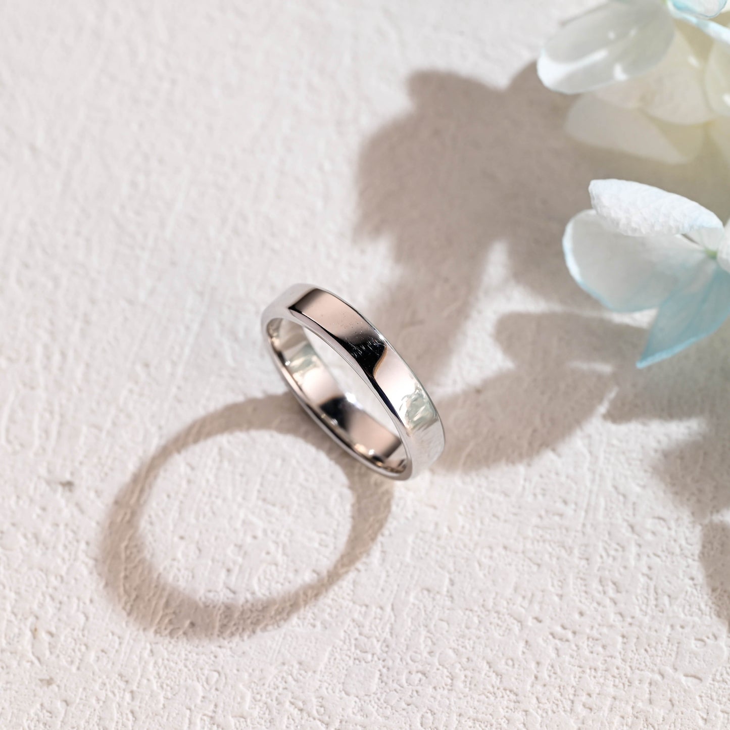 CausYou men's wedding ring CausYou Solid Gold 4mm Plain Band, Unisex Wedding Band, Cigar Matching Band for Women Men