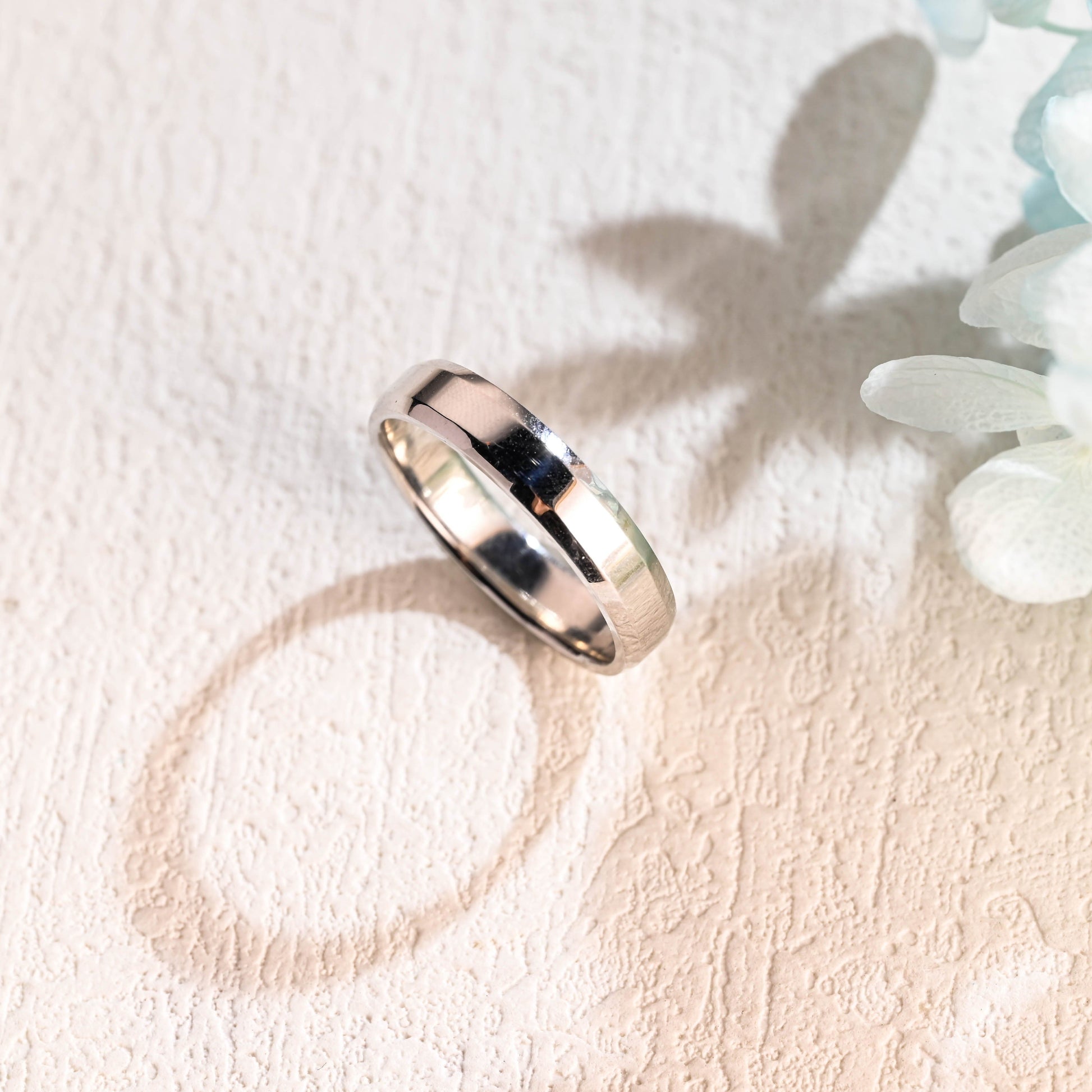 CausYou men's wedding ring CausYou Solid Gold 4mm Width Plain Band, Unisex Wedding Band