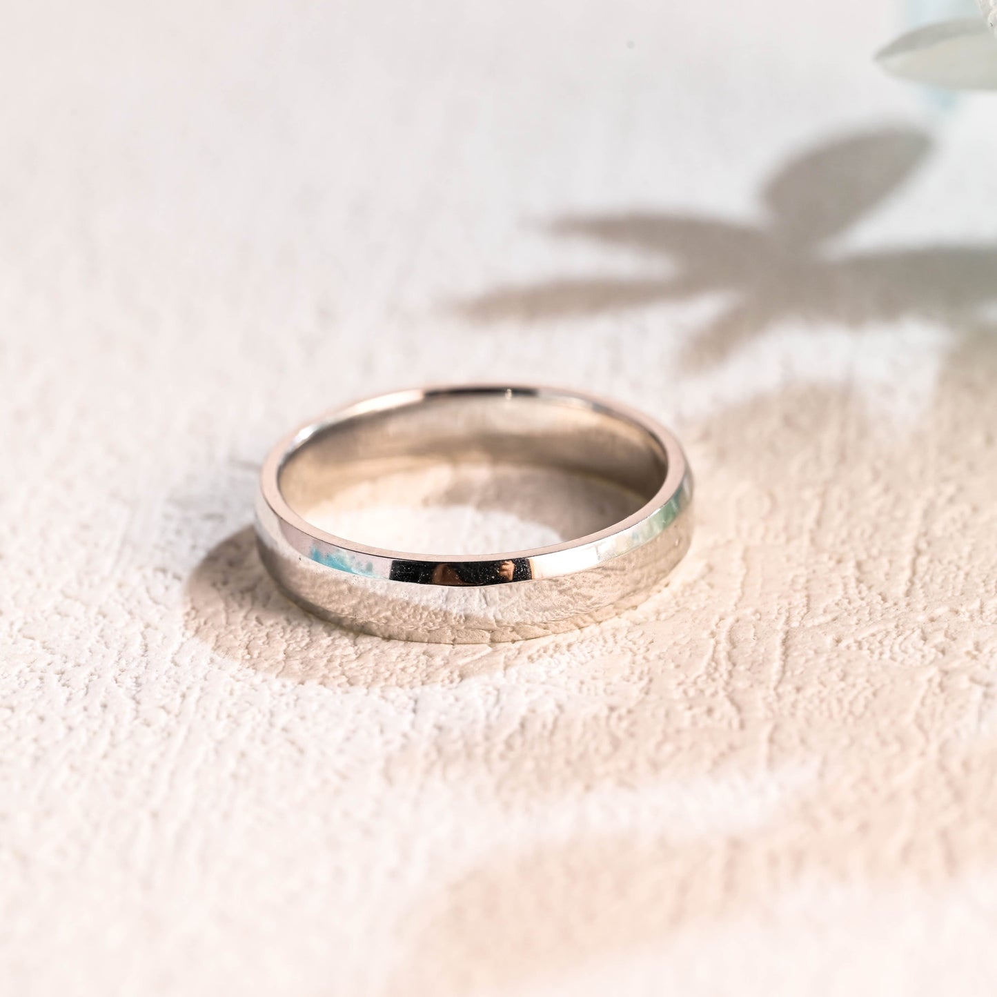 CausYou men's wedding ring CausYou Solid Gold 4mm Width Plain Band, Unisex Wedding Band