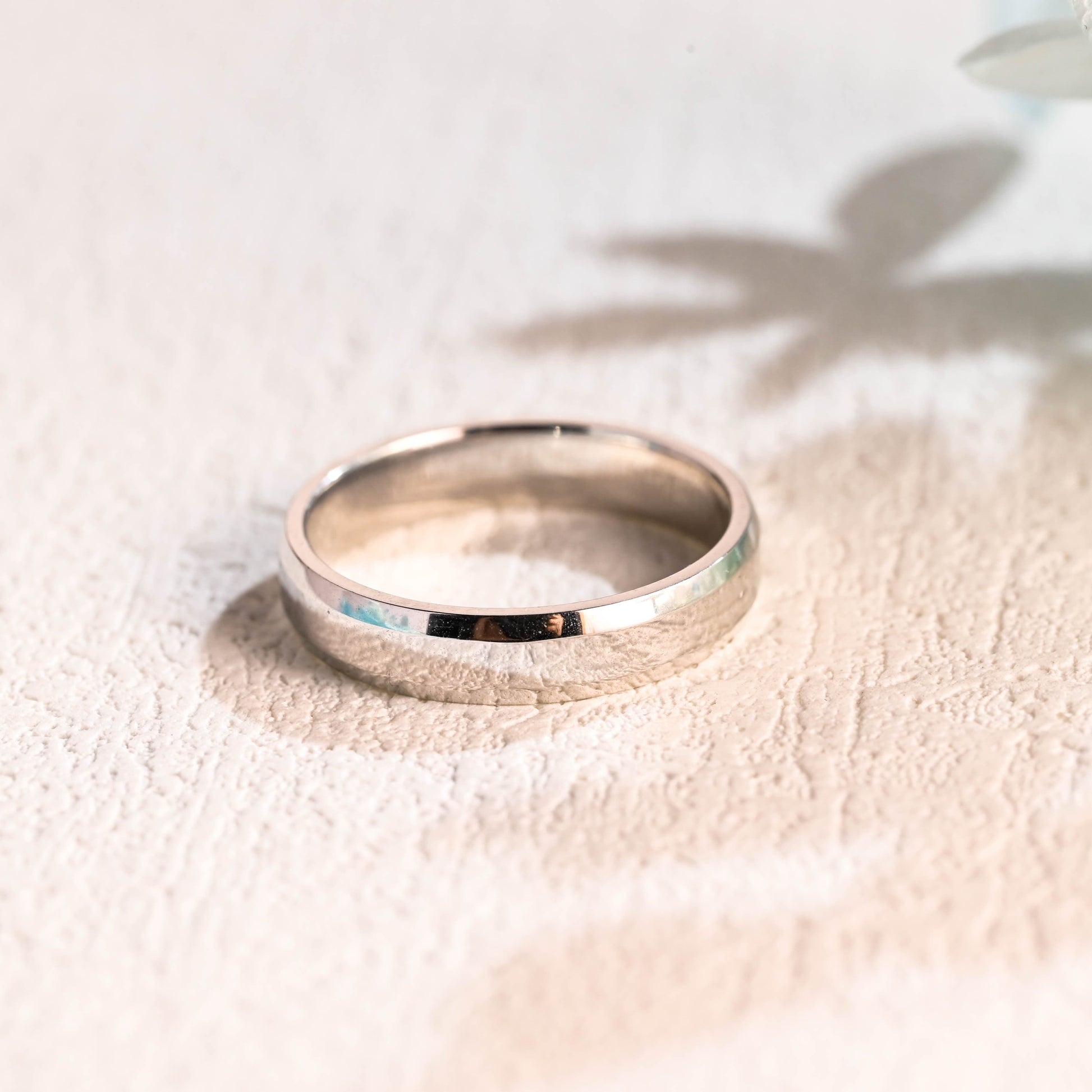 CausYou men's wedding ring CausYou Solid Gold 4mm Width Plain Band, Unisex Wedding Band