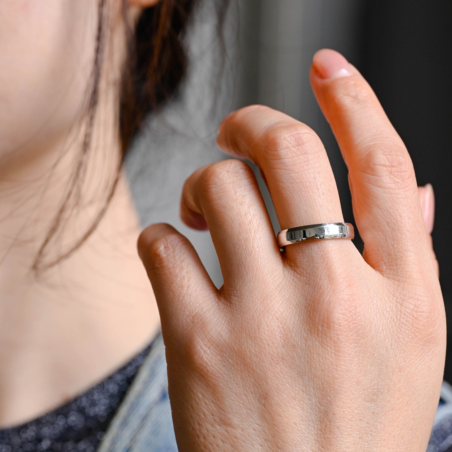 CausYou men's wedding ring CausYou Solid Gold 4mm Width Plain Band, Unisex Wedding Band