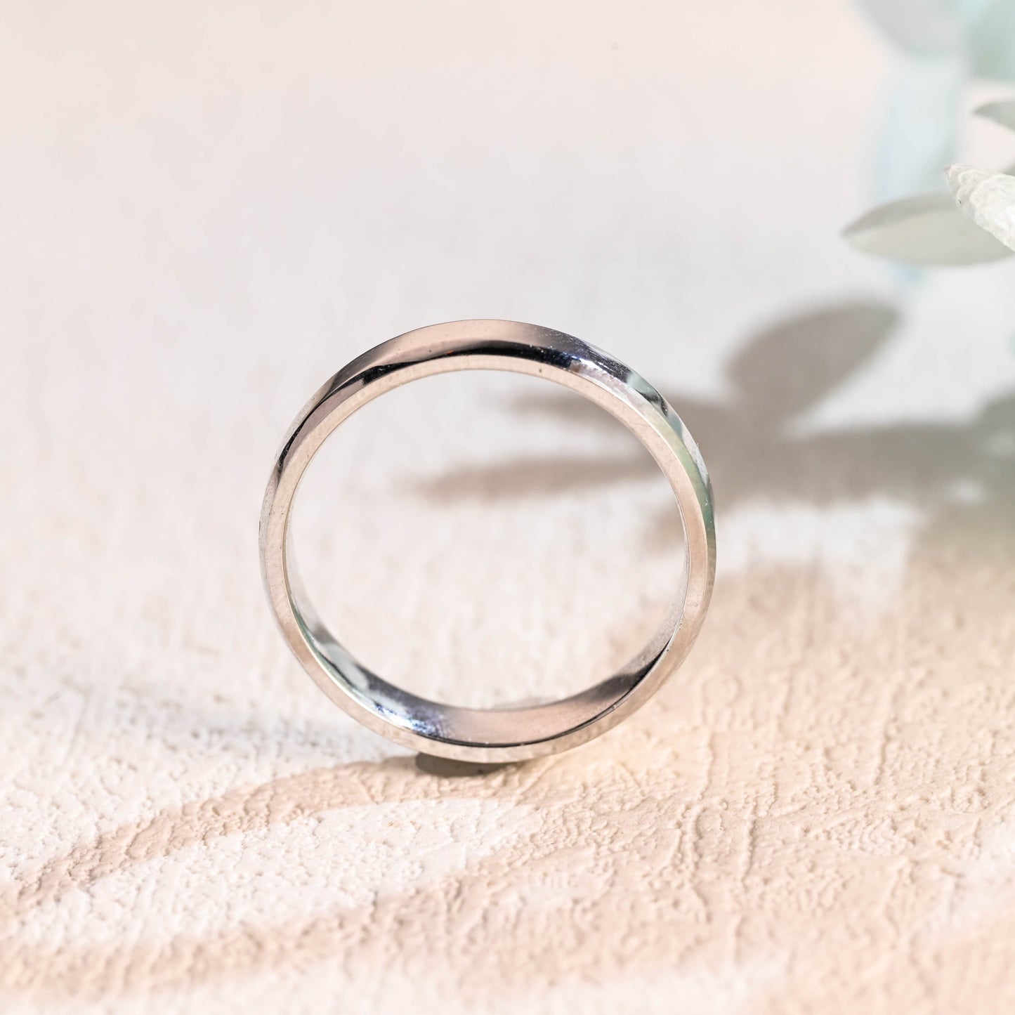 CausYou men's wedding ring CausYou Solid Gold 4mm Width Plain Band, Unisex Wedding Band