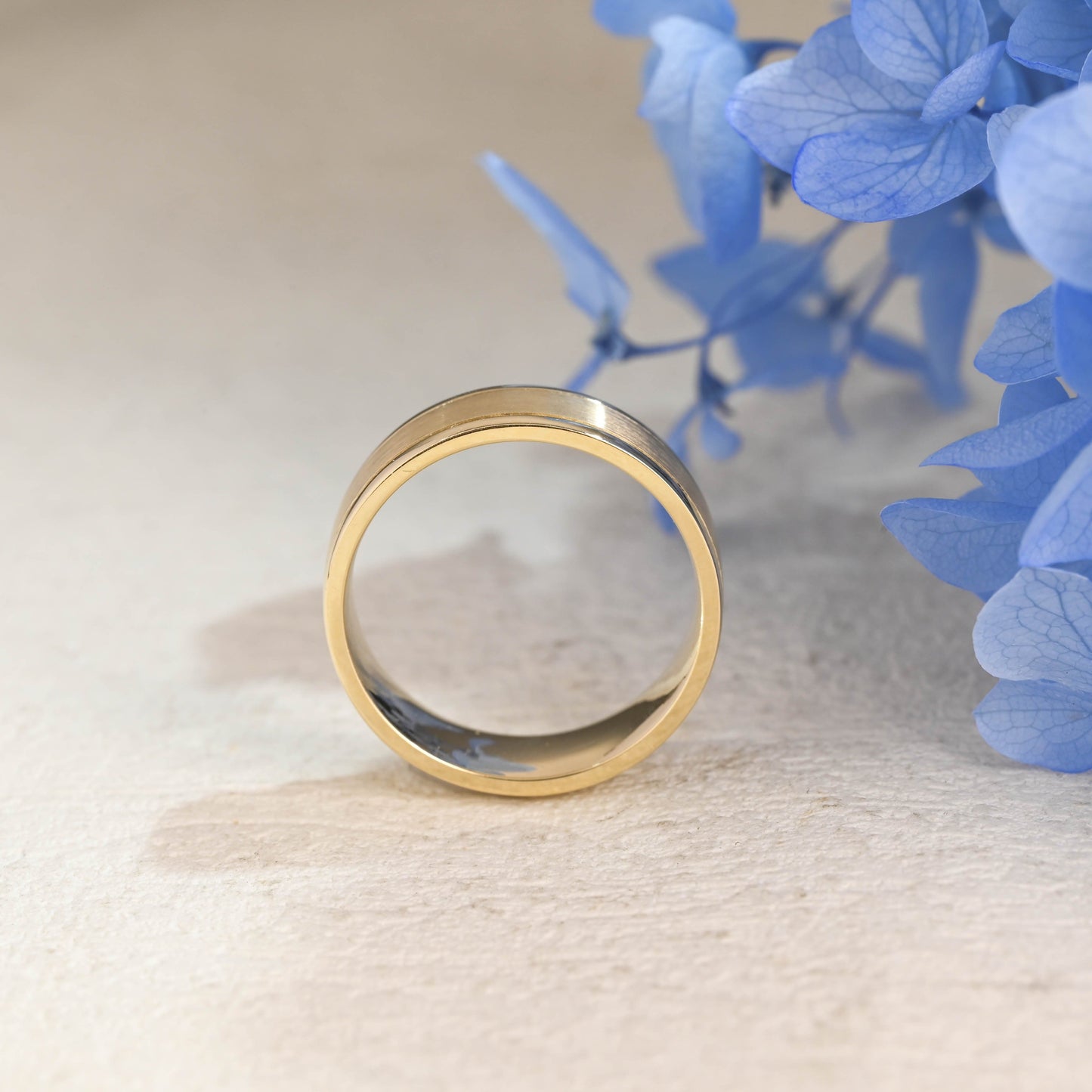 CausYou men's wedding ring CausYou Solid Gold 7mm Brushed Wedding Band