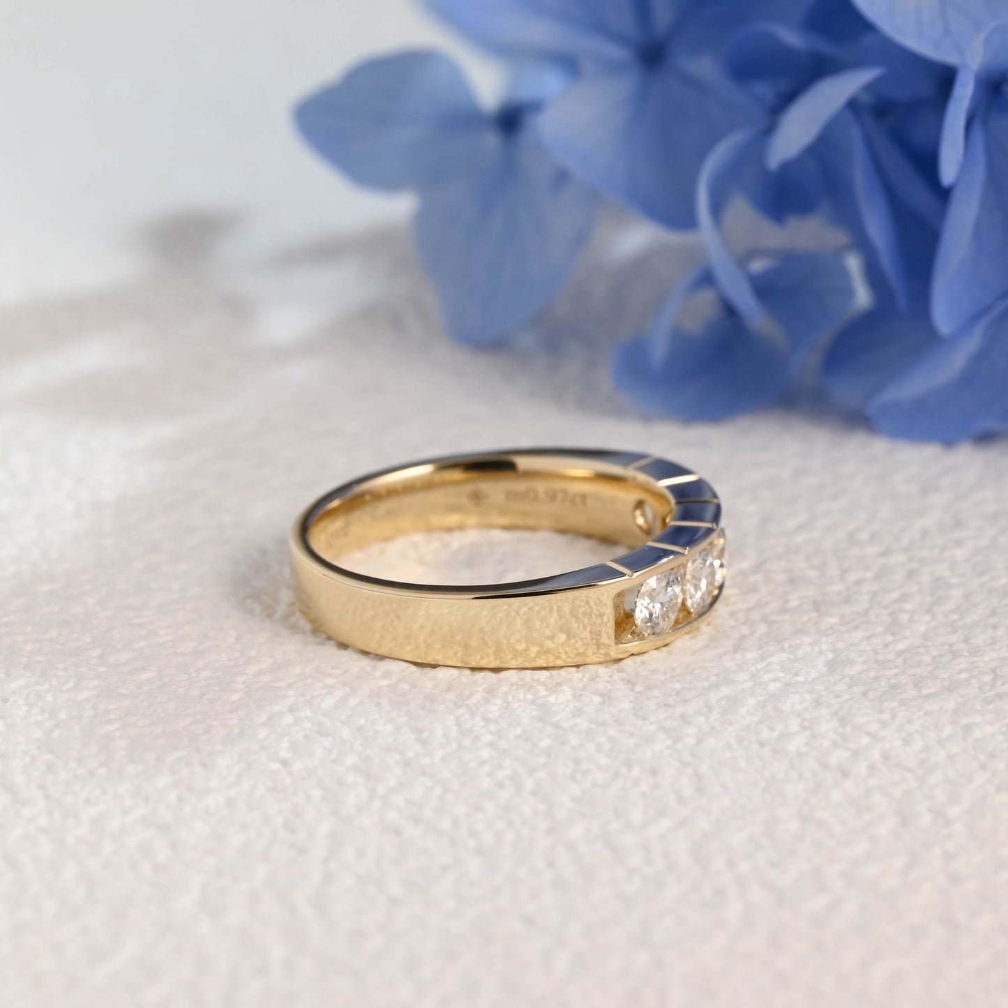 CausYou men's wedding ring Solid Gold Round Cut Moissanite Wedding Ring