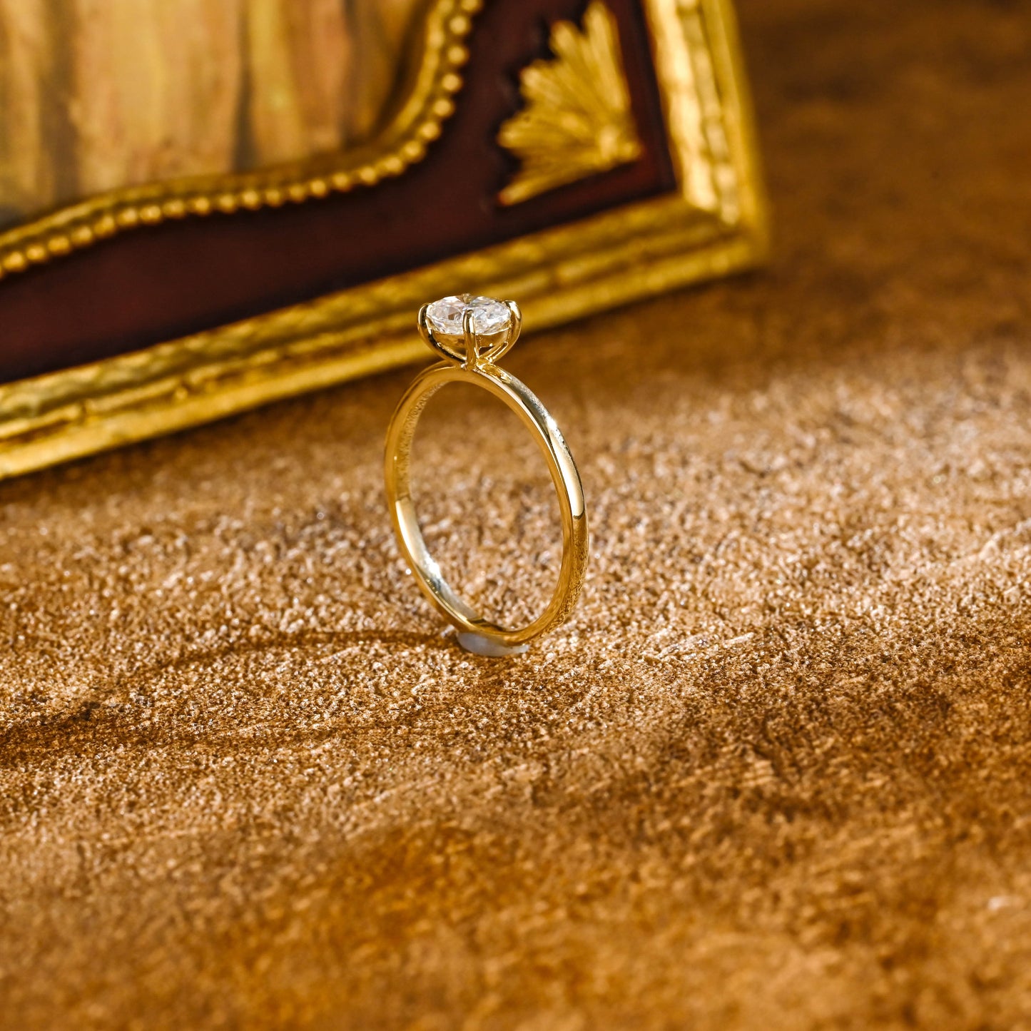 CausYou oval cut diamond engagement ring CausYou Solid Gold D/VS1 East West Oval Cut Lab Grown Diamond Ring, Solitaire Wedding Engagement Ring