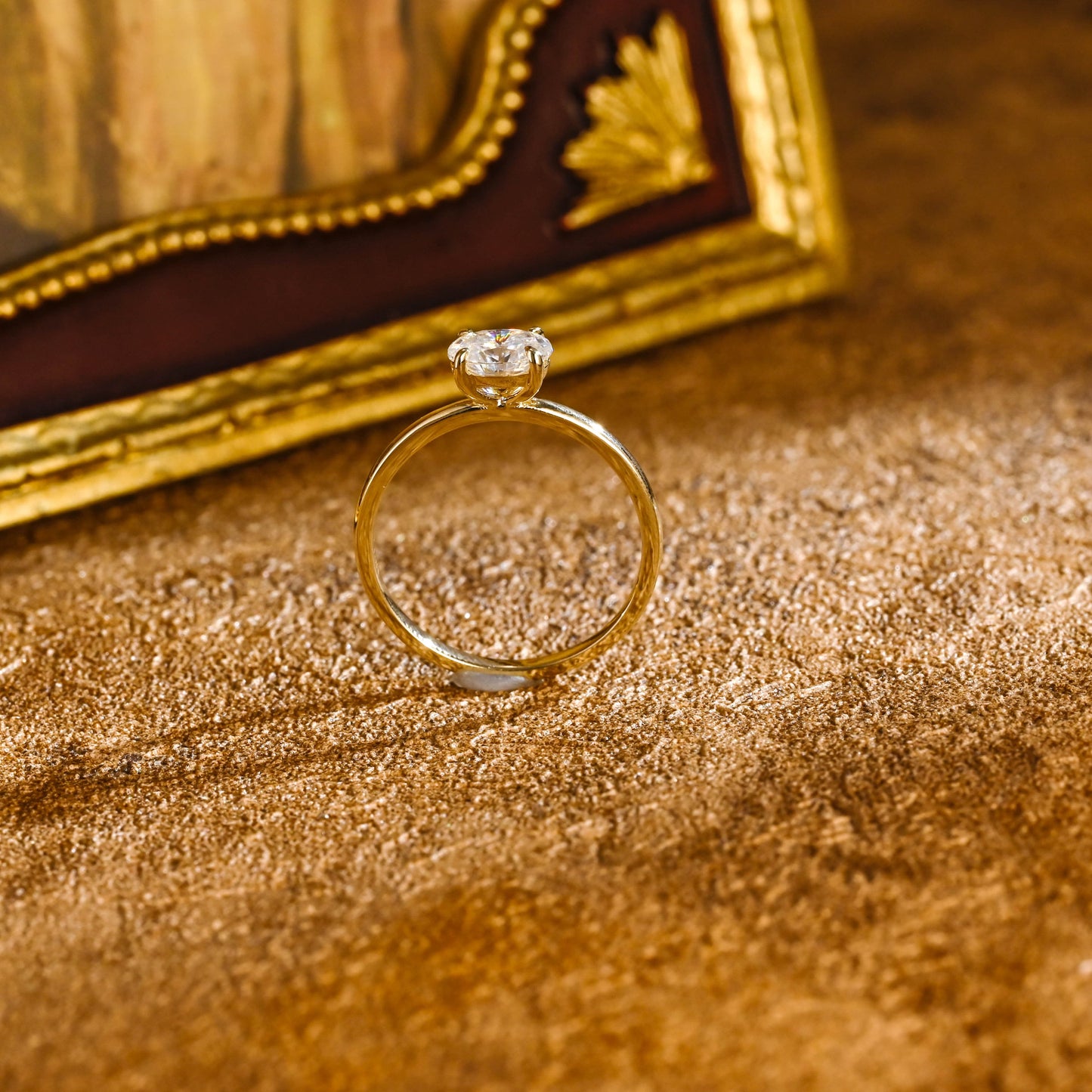 CausYou oval cut diamond engagement ring CausYou Solid Gold D/VS1 East West Oval Cut Lab Grown Diamond Ring, Solitaire Wedding Engagement Ring