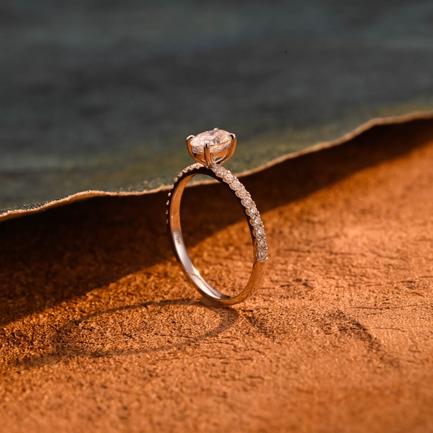 CausYou oval cut diamond engagement ring CausYou Solid Gold D/VS1 Half Pave Oval Cut Lab Grown Diamond Engagement Ring, Classic Wedding Bridal Ring
