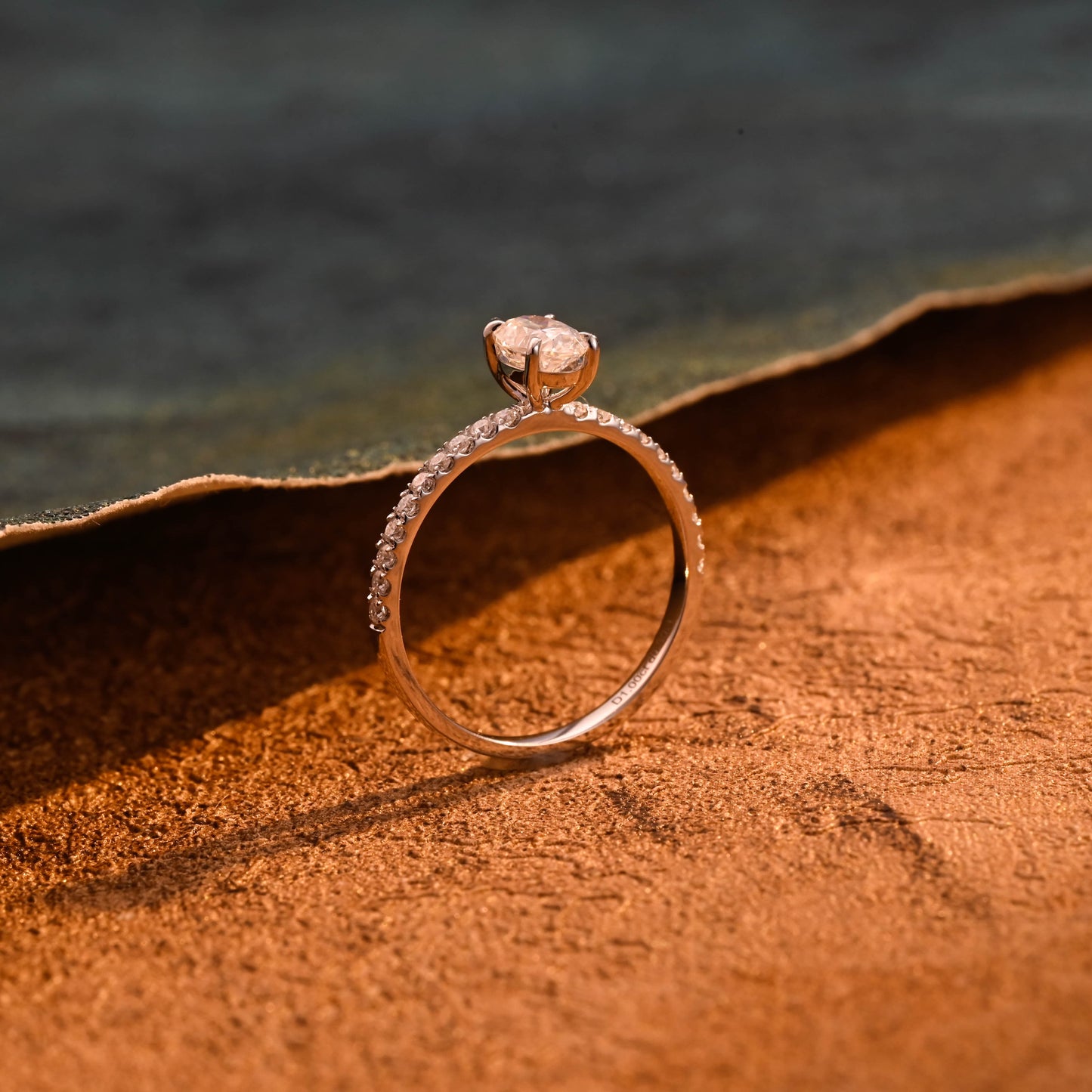 CausYou oval cut diamond engagement ring CausYou Solid Gold D/VS1 Half Pave Oval Cut Lab Grown Diamond Engagement Ring, Classic Wedding Bridal Ring