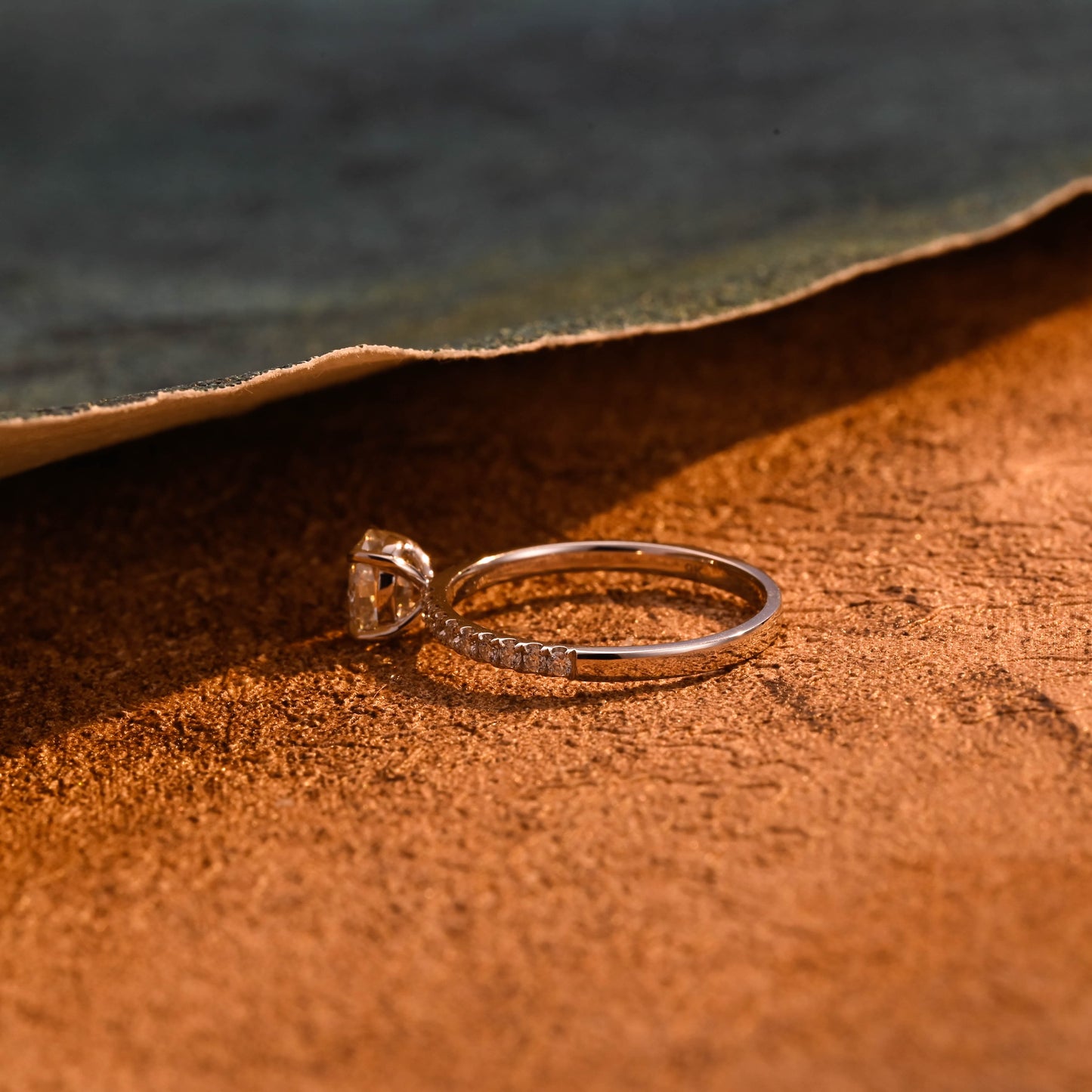 CausYou oval cut diamond engagement ring CausYou Solid Gold D/VS1 Half Pave Oval Cut Lab Grown Diamond Engagement Ring, Classic Wedding Bridal Ring
