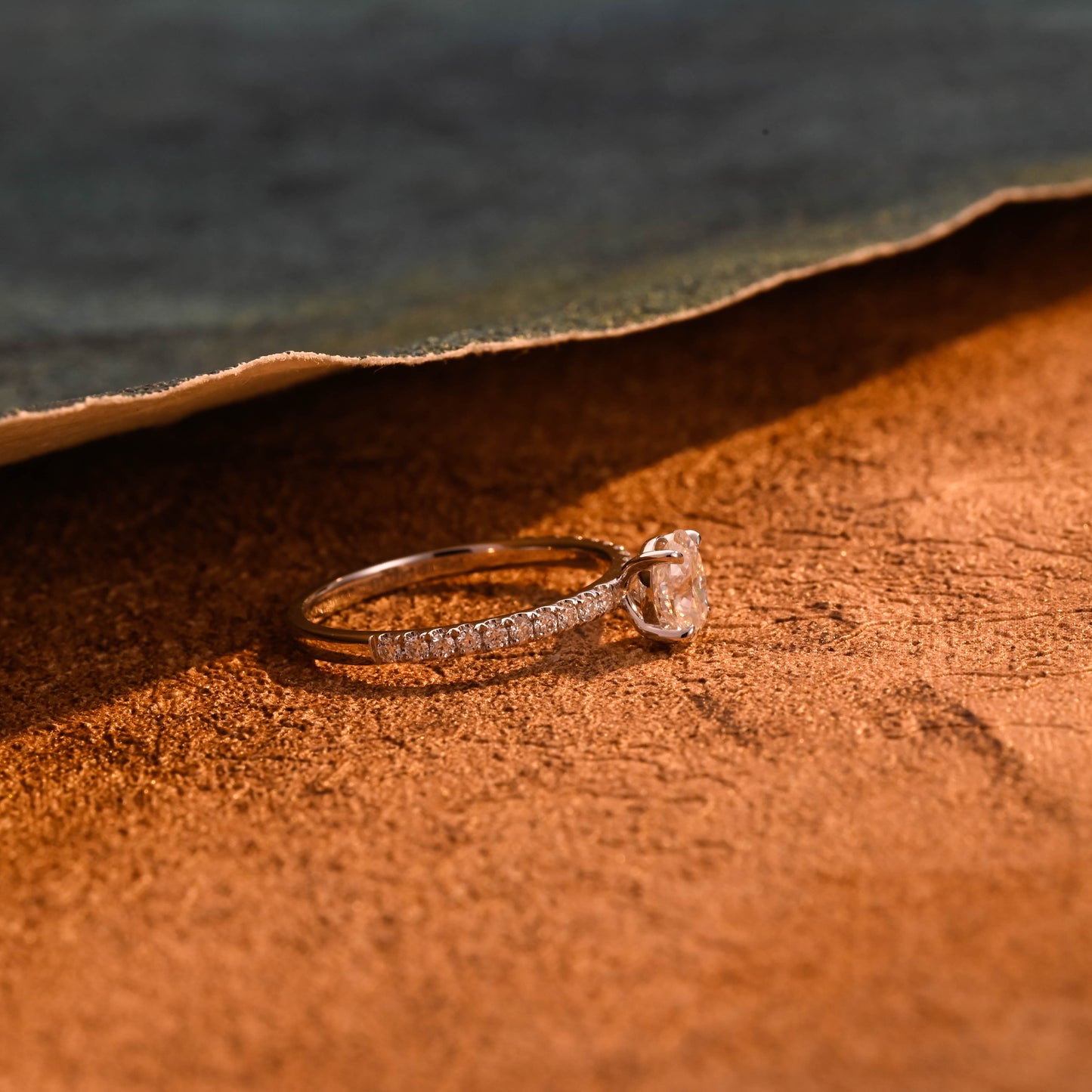 CausYou oval cut diamond engagement ring CausYou Solid Gold D/VS1 Half Pave Oval Cut Lab Grown Diamond Engagement Ring, Classic Wedding Bridal Ring