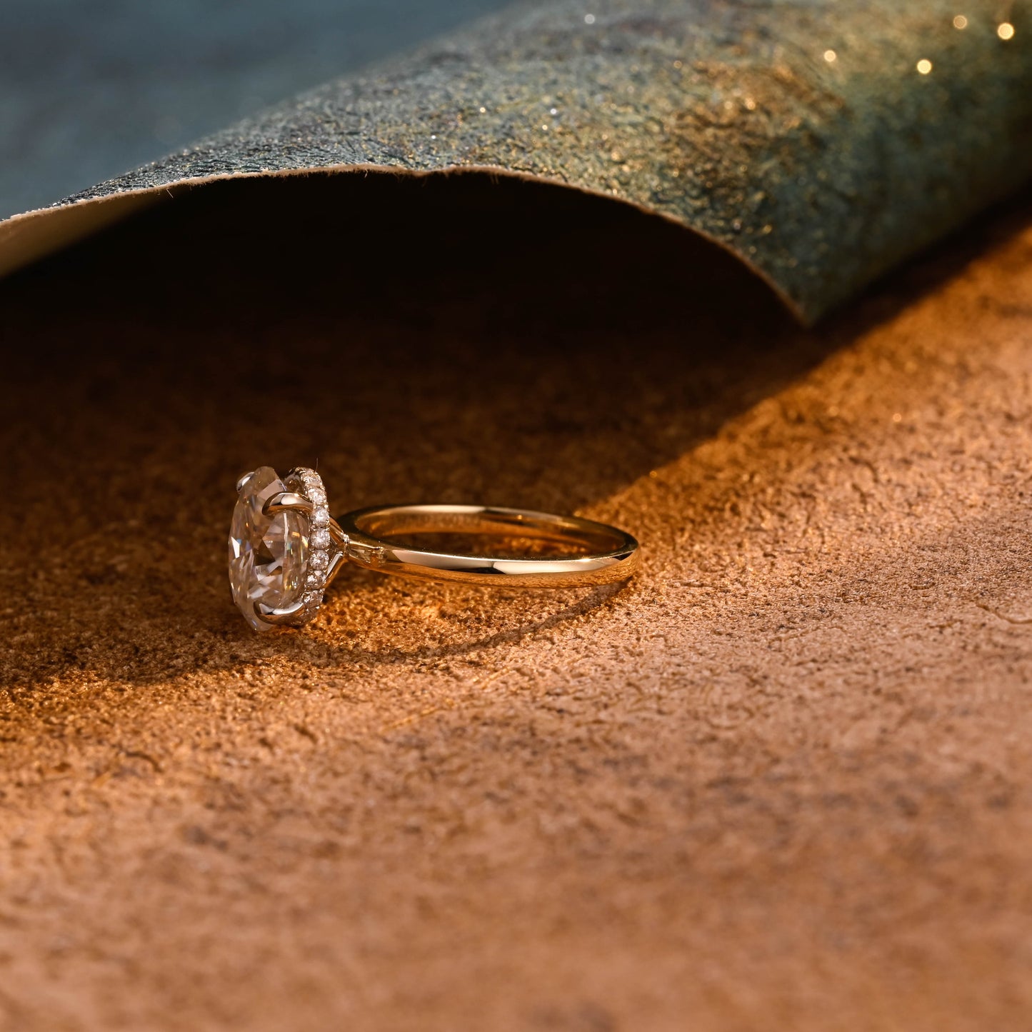 CausYou oval cut diamond engagement ring CausYou Solid Gold D/VS1 Hidden Halo Oval Cut Lab Grown Diamond Wedding Ring, Two Tone Unique Engagement Ring