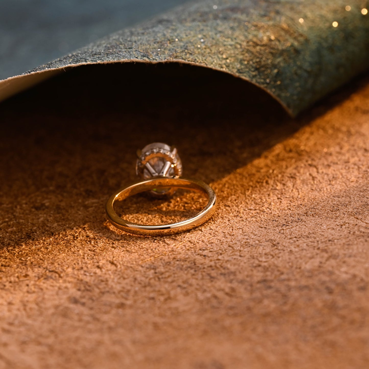 CausYou oval cut diamond engagement ring CausYou Solid Gold D/VS1 Hidden Halo Oval Cut Lab Grown Diamond Wedding Ring, Two Tone Unique Engagement Ring