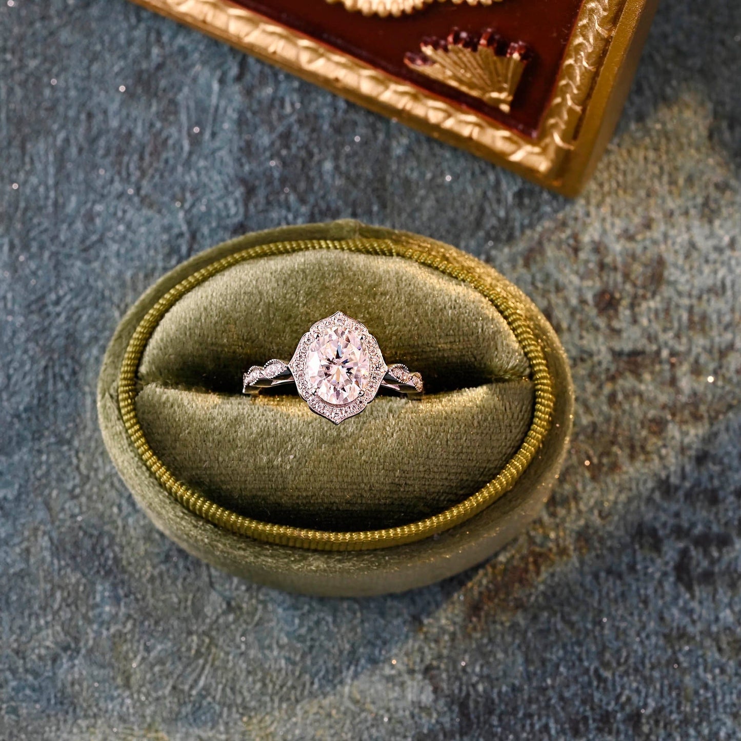 CausYou oval cut diamond engagement ring CausYou Solid Gold D/VS1 Milgrain Oval Cut Lab Grown Diamond Engagement Ring, Wedding Promise Ring for Her