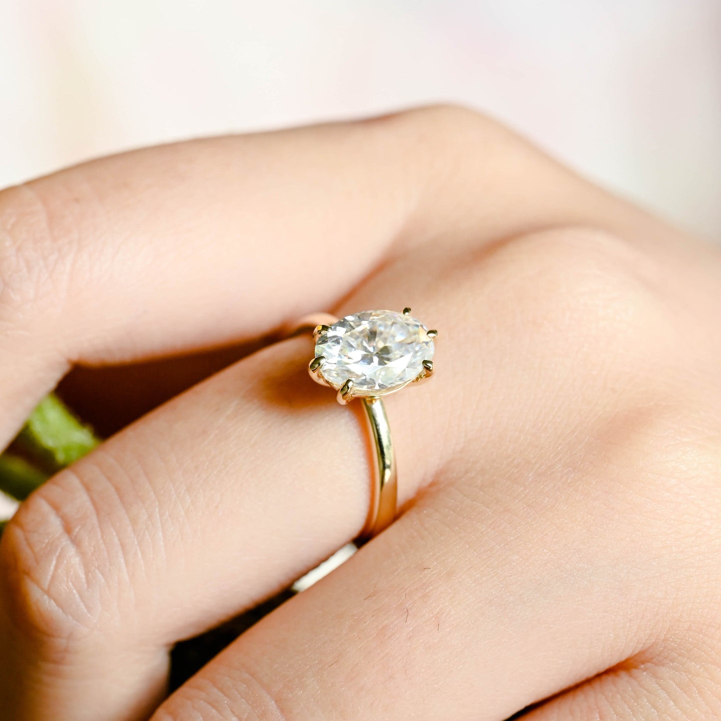 CausYou oval cut diamond engagement ring CausYou Solid Gold D/VS1 Oval Cut Lab Grown Diamond Engagement Ring, 6 Prongs Wedding Bridal Ring