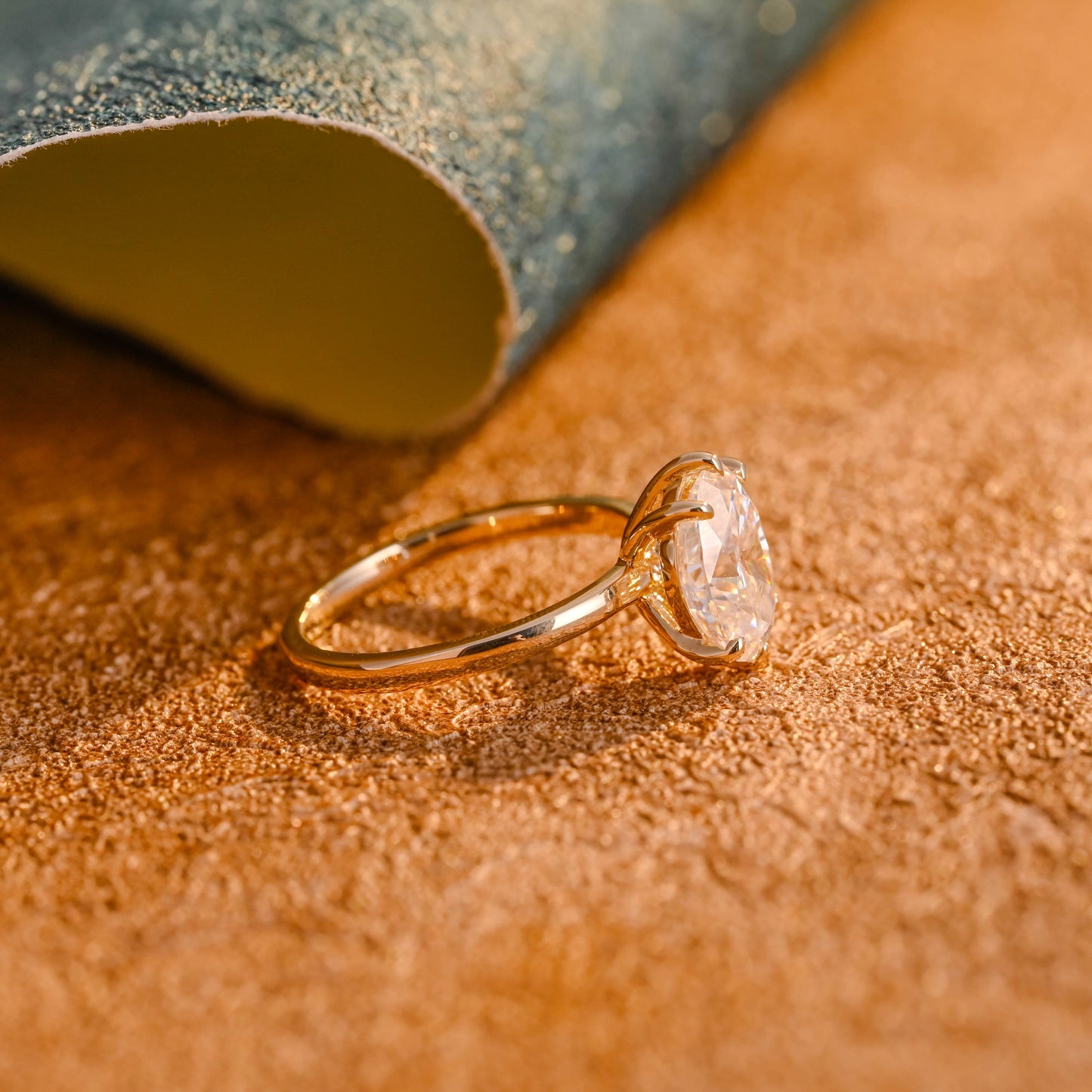 CausYou oval cut diamond engagement ring CausYou Solid Gold D/VS1 Oval Cut Lab Grown Diamond Engagement Ring, 6 Prongs Wedding Bridal Ring
