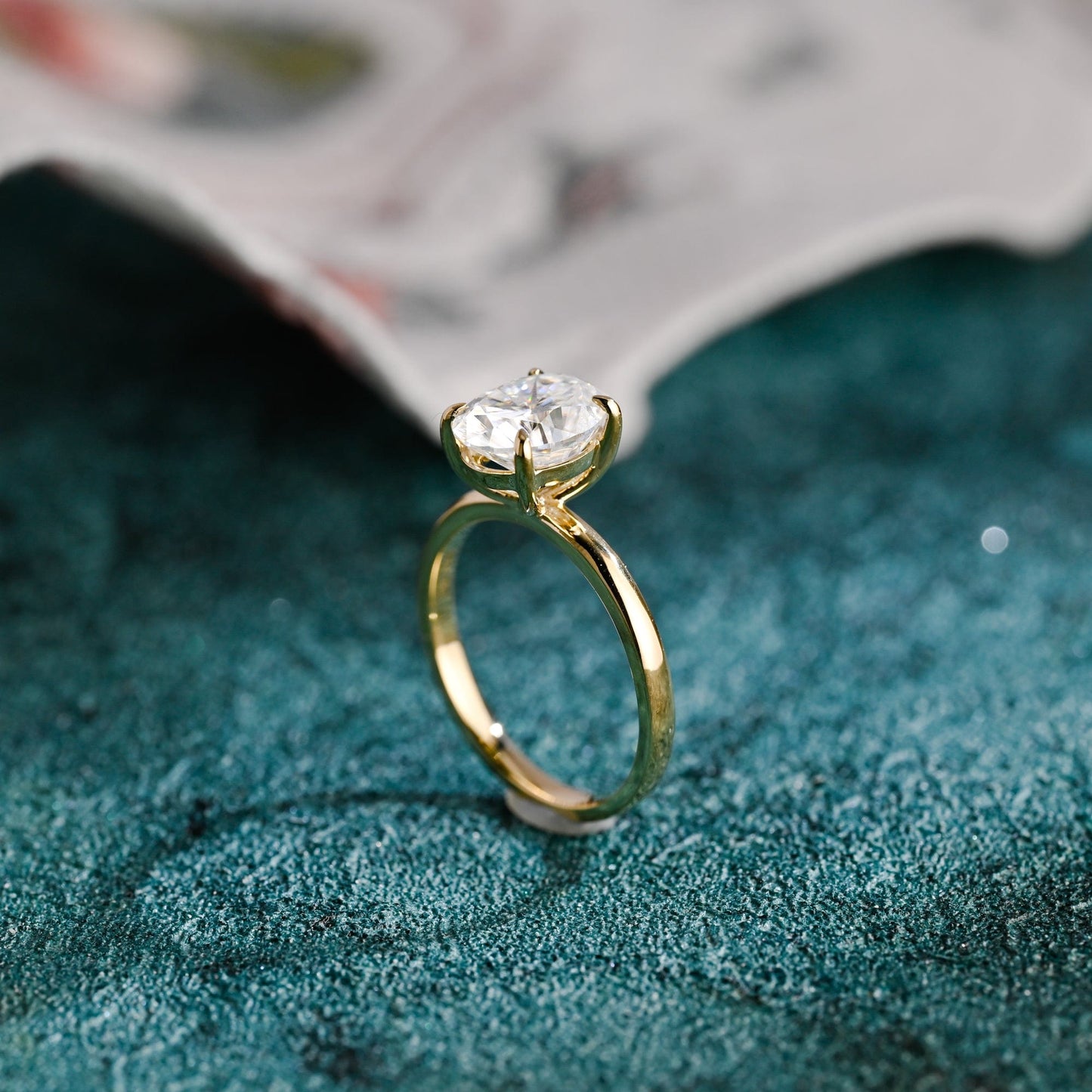 CausYou oval cut diamond engagement ring CausYou Solid Gold D/VS1 Oval Cut Lab Grown Diamond Engagement Ring, Solitaire Wedding Bridal Ring