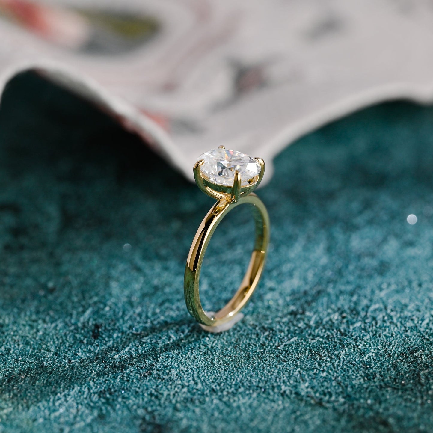 CausYou oval cut diamond engagement ring CausYou Solid Gold D/VS1 Oval Cut Lab Grown Diamond Engagement Ring, Solitaire Wedding Bridal Ring