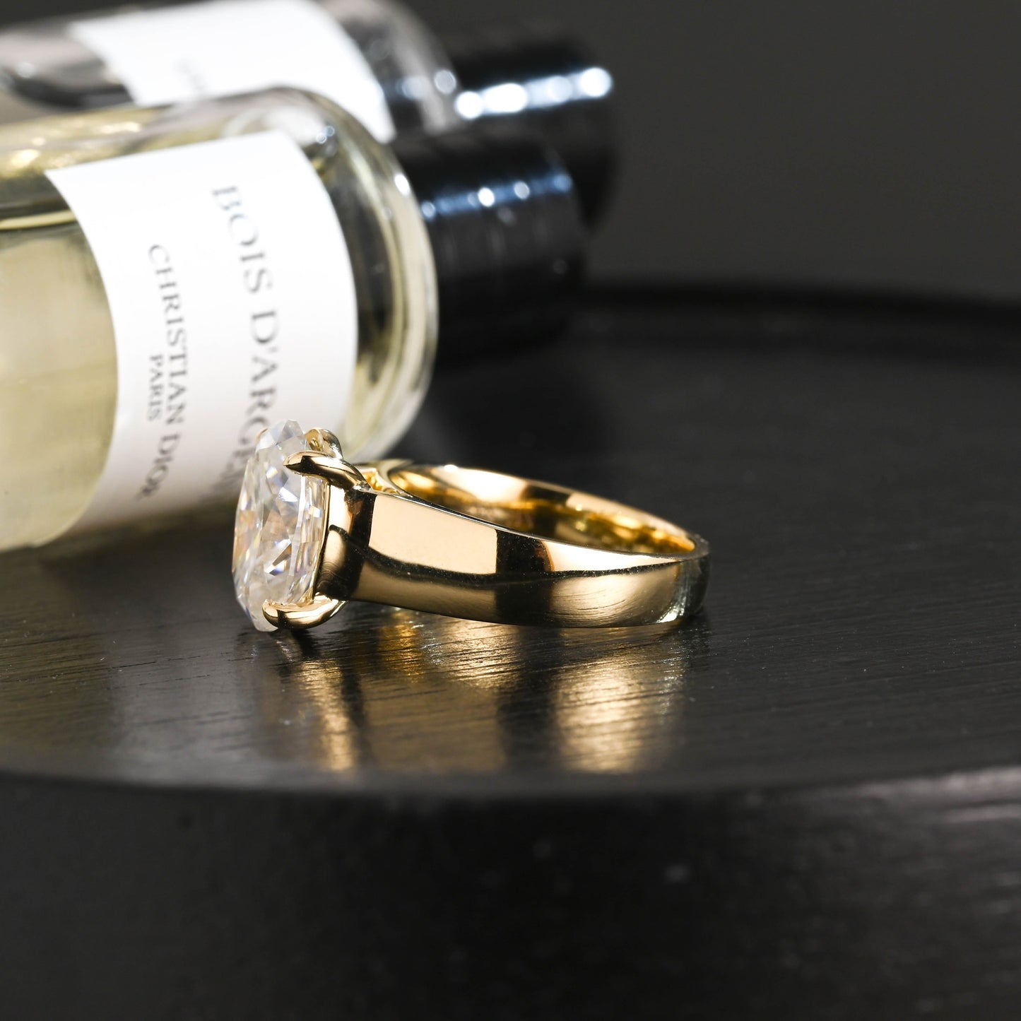 CausYou oval cut diamond engagement ring Solid Gold D/VS1 3mm Wide Band Oval Cut Lab Grown Diamond Engagement Ring