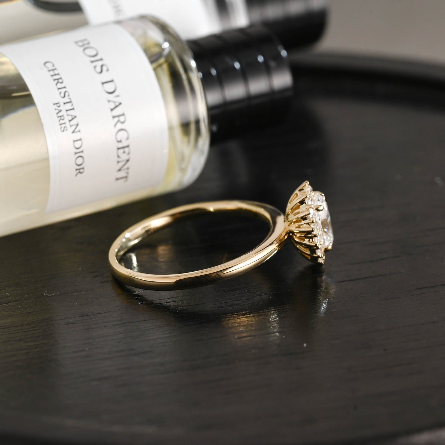 CausYou oval cut diamond engagement ring Solid Gold D/VS1 Flower Oval Cut Lab Grown Diamond Engagement Ring